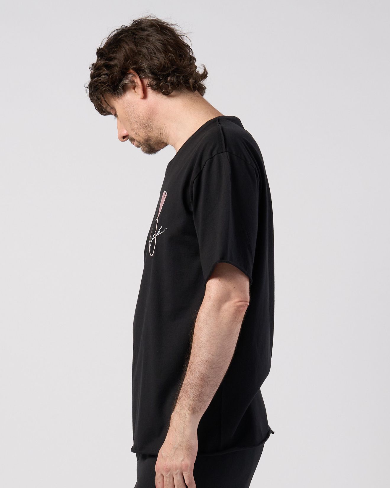 ☆先行予約☆Maison Honoré Paris× wjk  / ハートフィッシュ カットオフ 半袖Tシャツ / heart fish cut-off S/S / black×pink【710 hw01k】