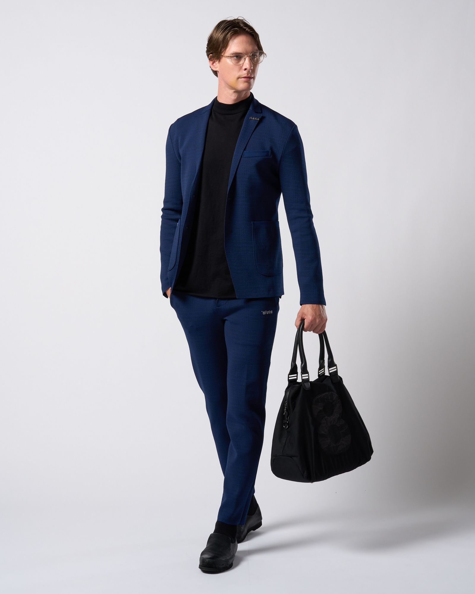 ☆先行予約☆ muta × wjk  / ニットジャケット / function knit jacket (jacquard check) / NAVY CHECK [207 mw08j]