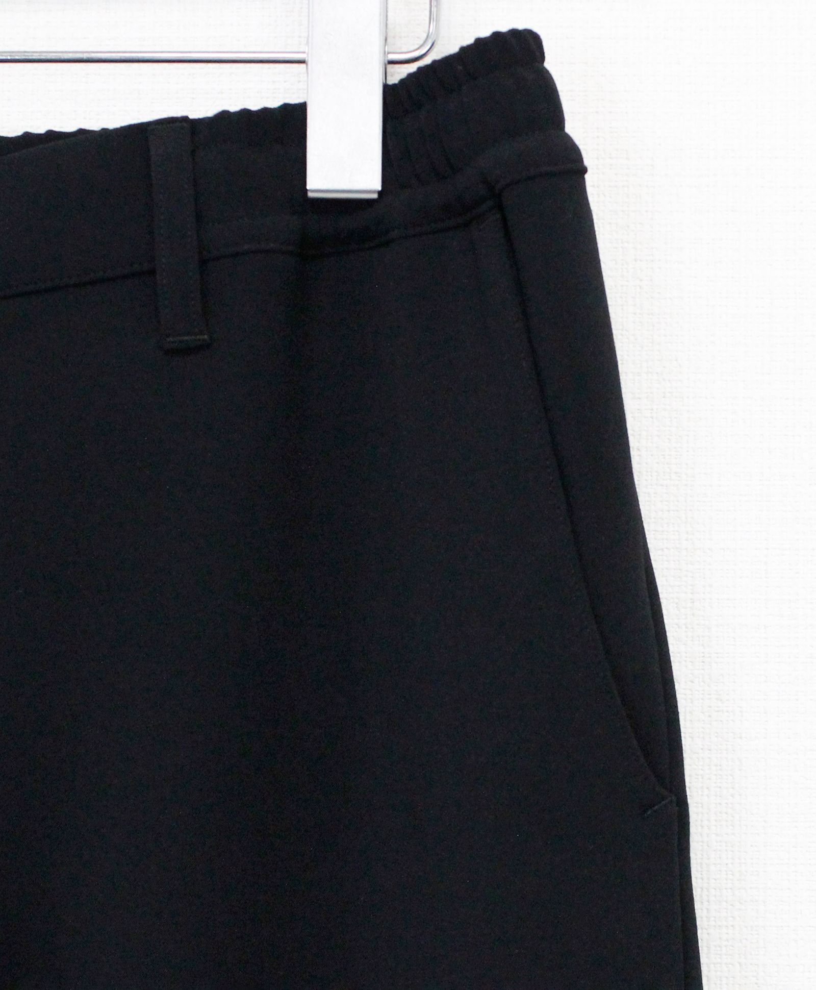 梳毛トップ調ダブルクロス リラックスワイドパンツ / ブラック [66004]