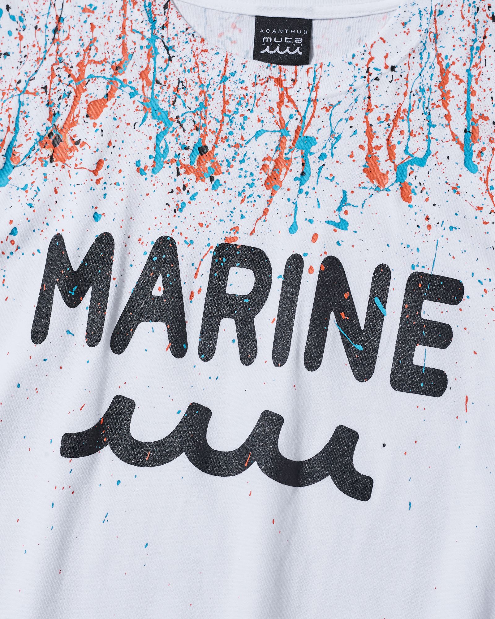 ☆先行予約☆muta MARINE × ACANTHUS  / スプラッシュマリンロゴTシャツ  /  Splash Marine Logo Tee / WHITE【MA2614】