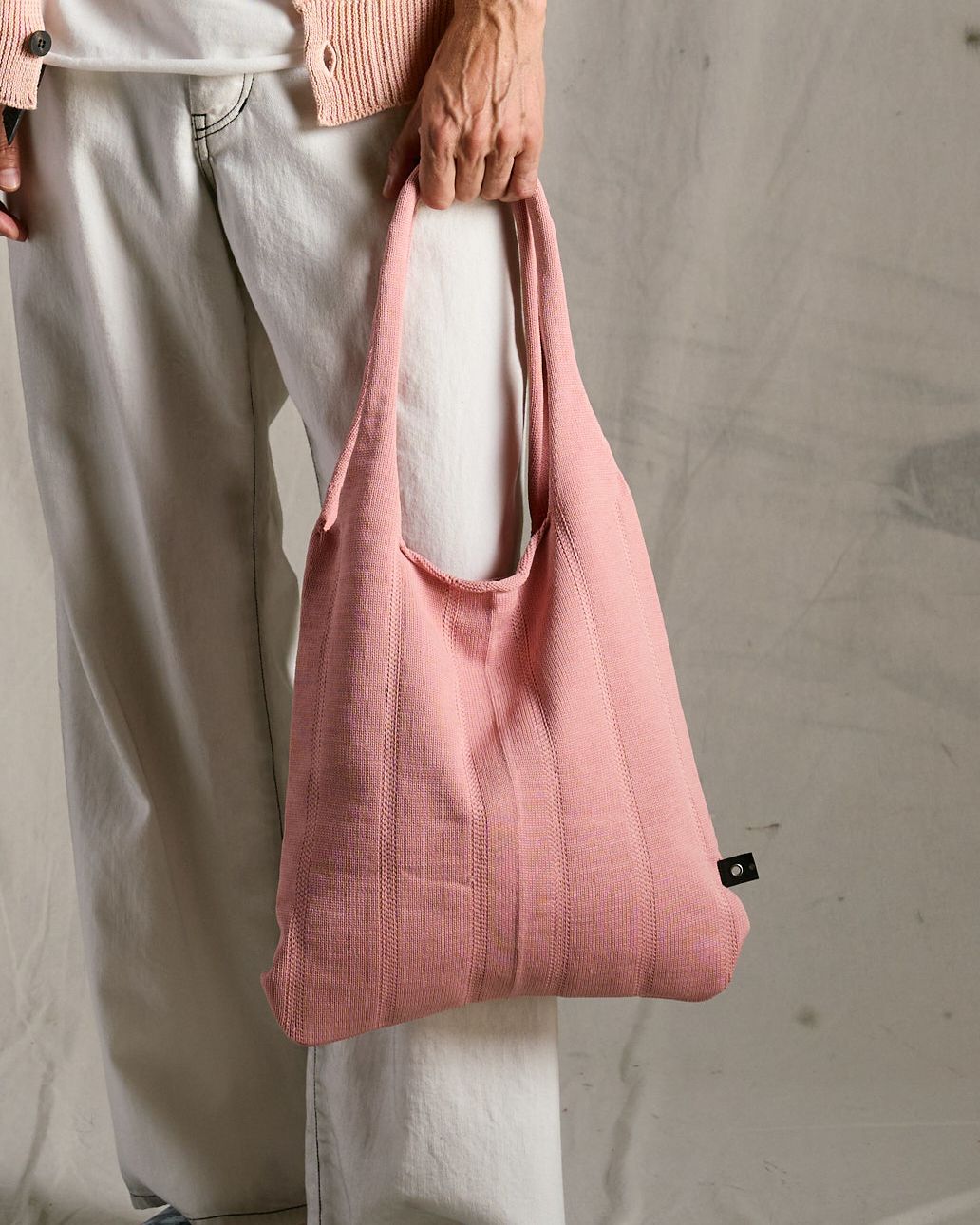 ☆先行予約☆ wjk  / ストライプニットバッグ / stripe knit bag / pink【8005 kw86k】