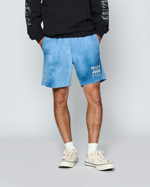 ☆先行予約☆muta MARINE × ACANTHUS  / Wネームロゴショーツ /  W-name logo S/S shorts / BLUE 【MA2729】
