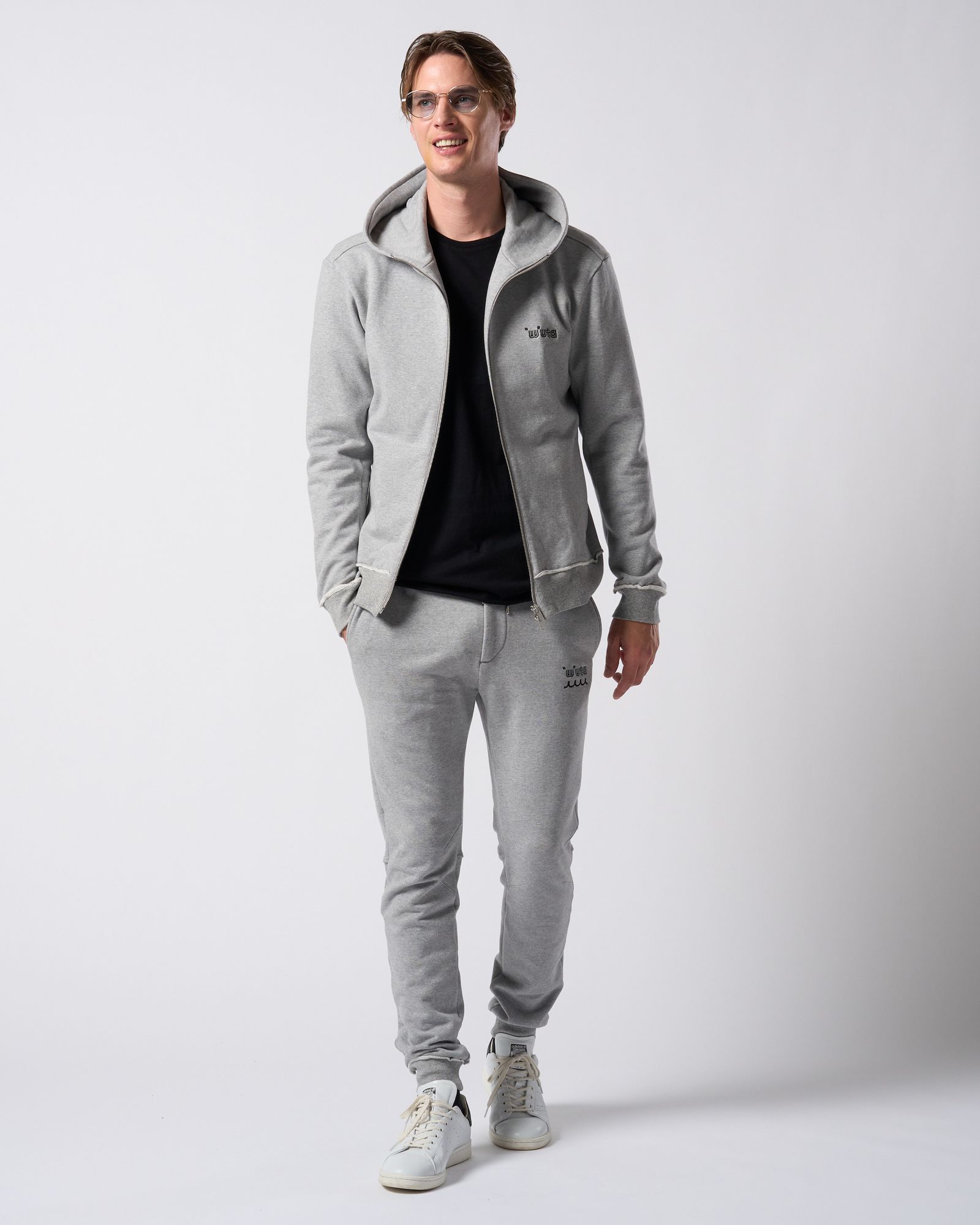 ☆先行予約☆ muta × wjk  / 高密度ストレッチ裏毛リブスウェットパンツ / super urake zip-up parka / T.GRAY [206 mw07j]