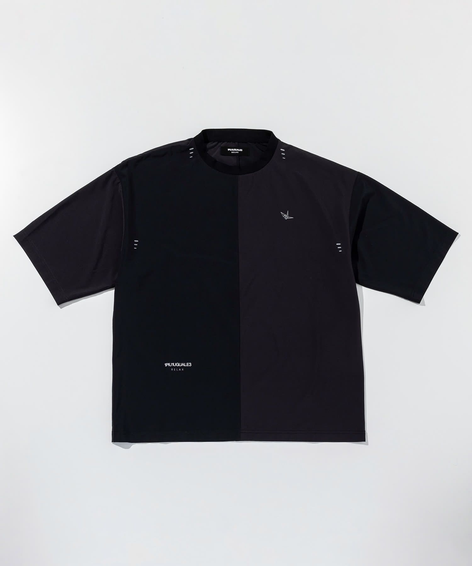 バイカラーランニング半袖Tシャツ / ブラック【UST-26032】