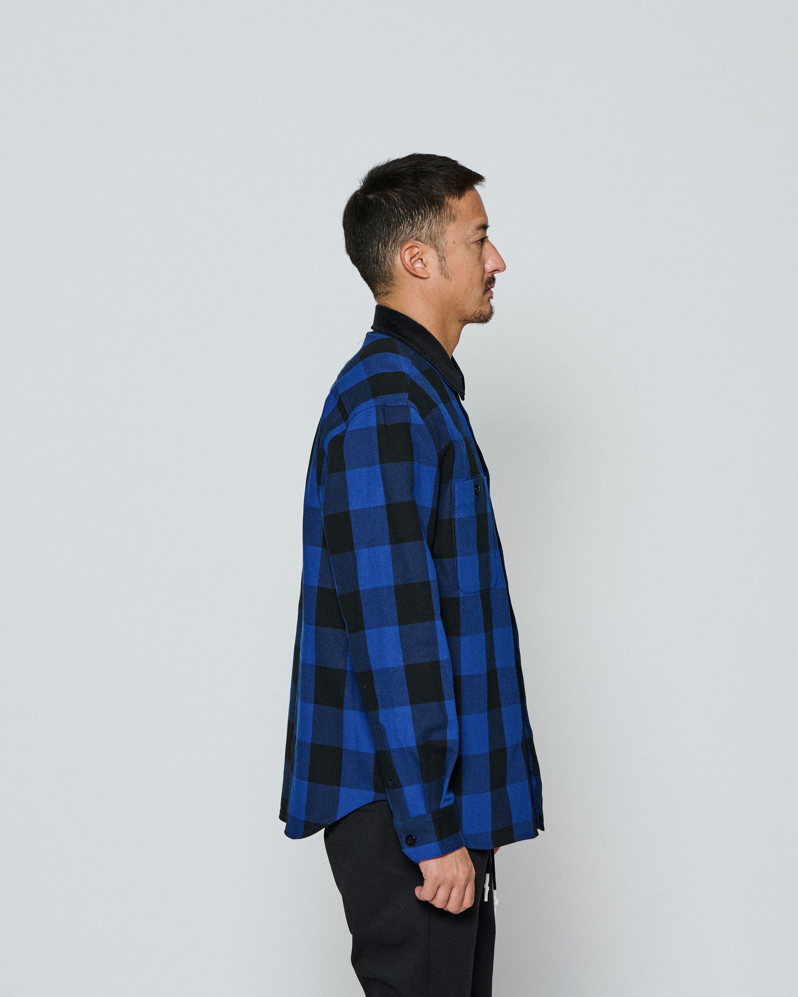 ☆先行予約☆ muta MARINE × ACANTHUS / チェックシャツ / Check Shirts / BLUE CHECK 【MA2668】