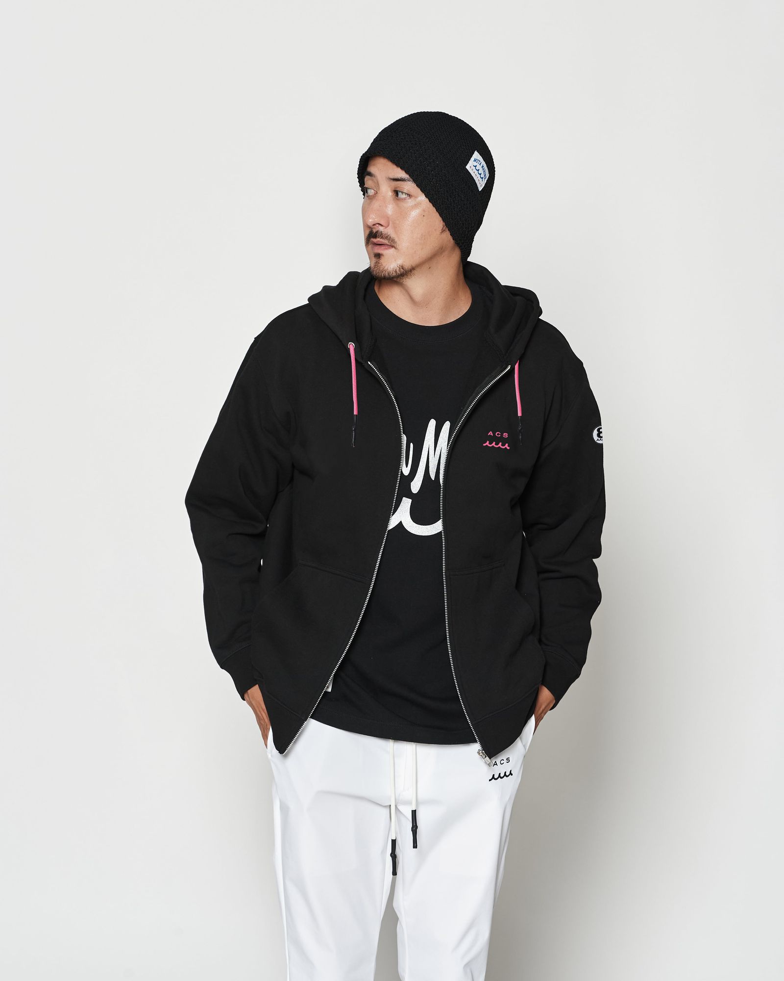 ⭐︎先行予約⭐︎ mutaMARINE x ACANTHUS / muta sweet Logo Zip-Up hoodie / ジップパーカー / BLACK【MA2670】