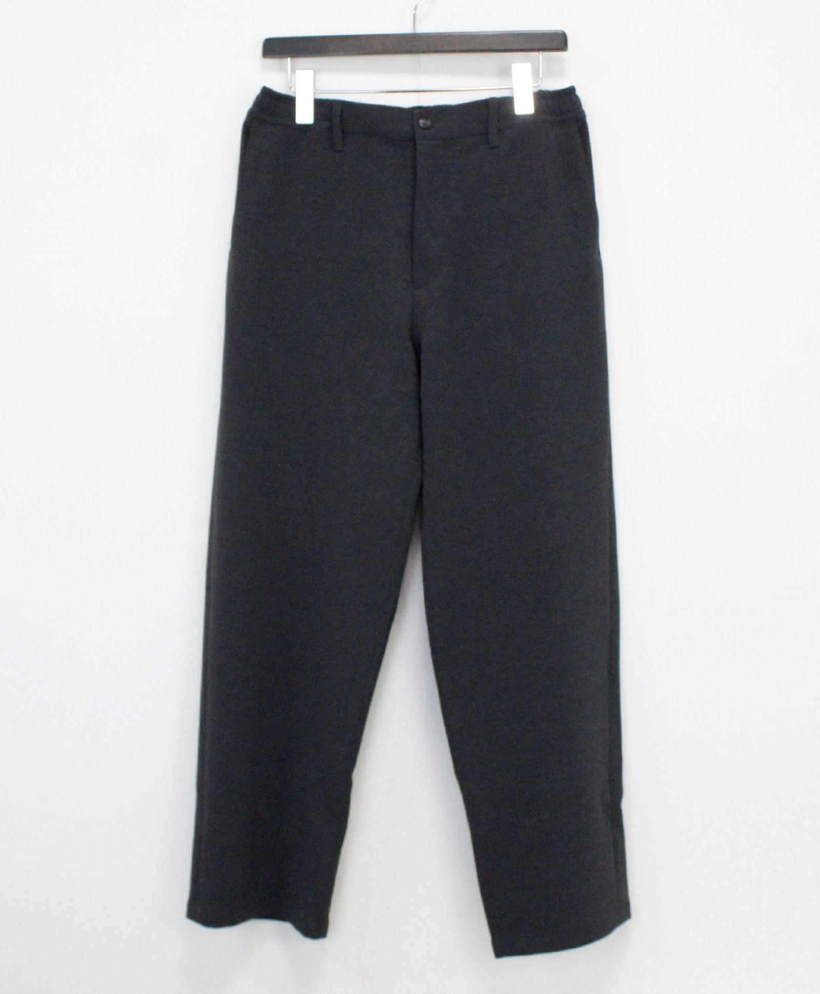 梳毛トップ調ダブルクロス リラックスワイドパンツ / チャコールグレー [66004]