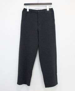 梳毛トップ調ダブルクロス リラックスワイドパンツ / チャコールグレー [66004]