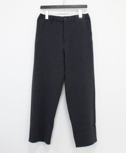 梳毛トップ調ダブルクロス リラックスワイドパンツ / チャコールグレー [66004]