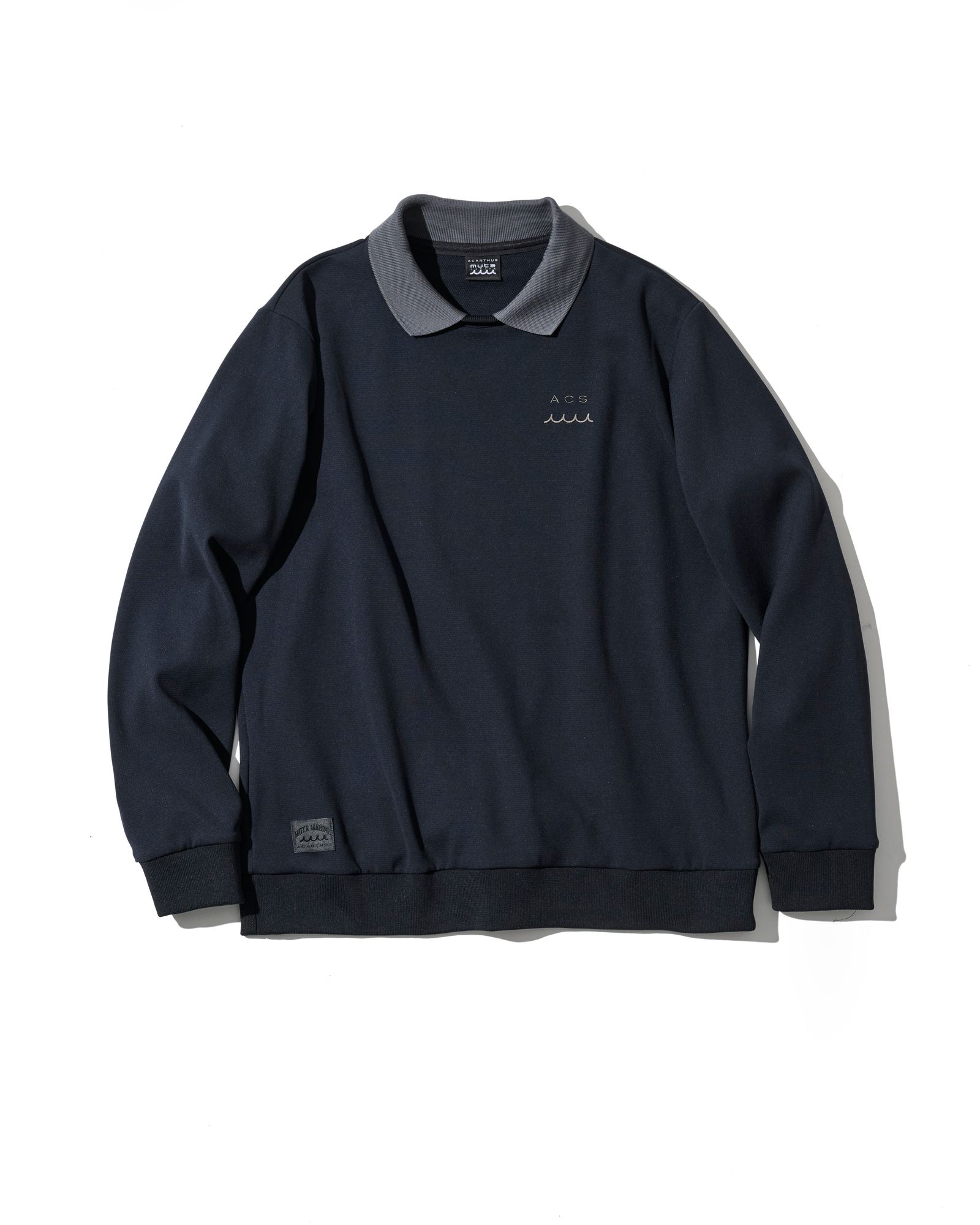 ☆先行予約☆muta MARINE × ACANTHUS  / ポロクルーネックスウェット /  Polo Crewneck / BLACK【MA2710】