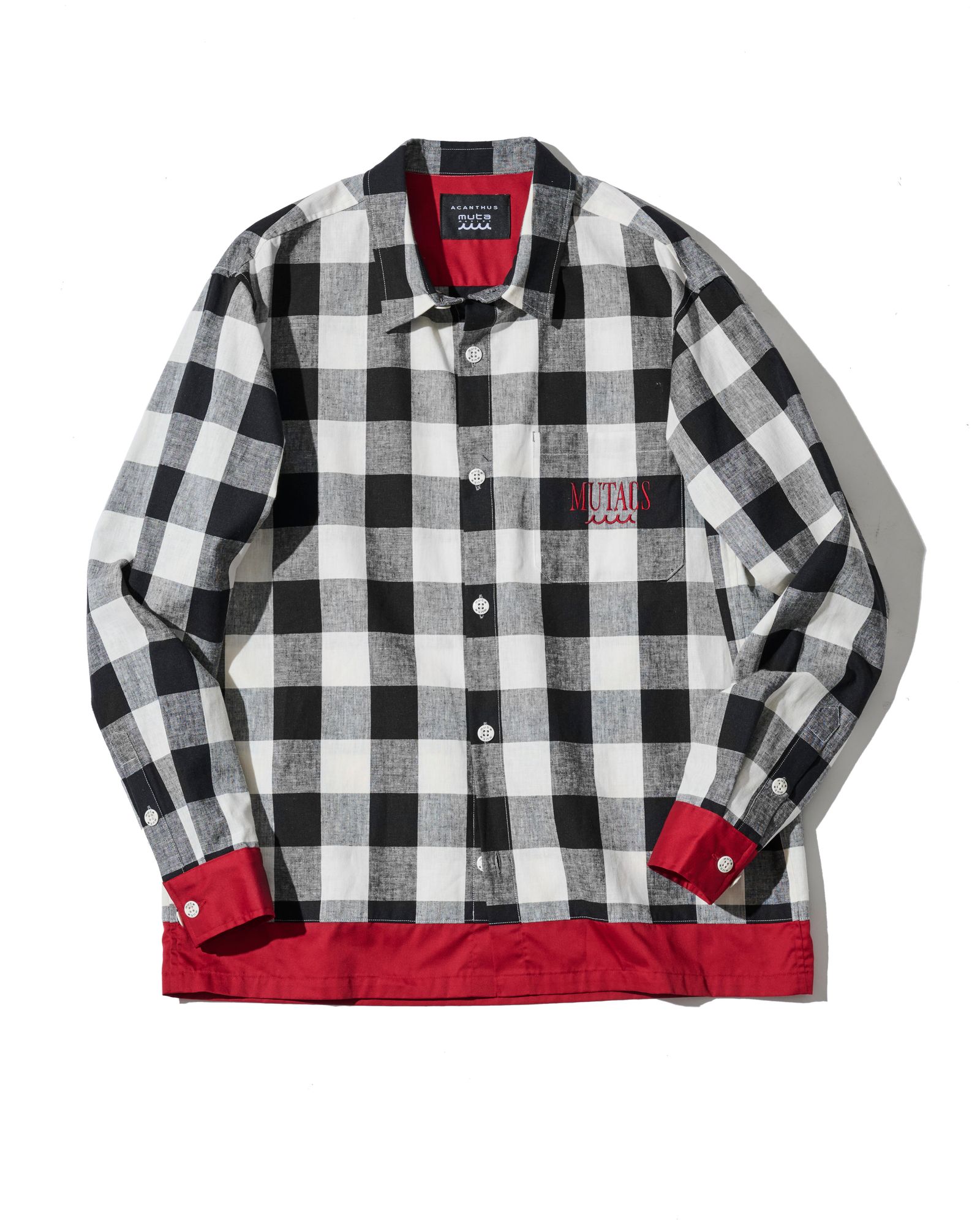 ☆先行予約☆muta MARINE × ACANTHUS  / 配色切替シャツ /  Color Switching Shirt / RED【MA2708】