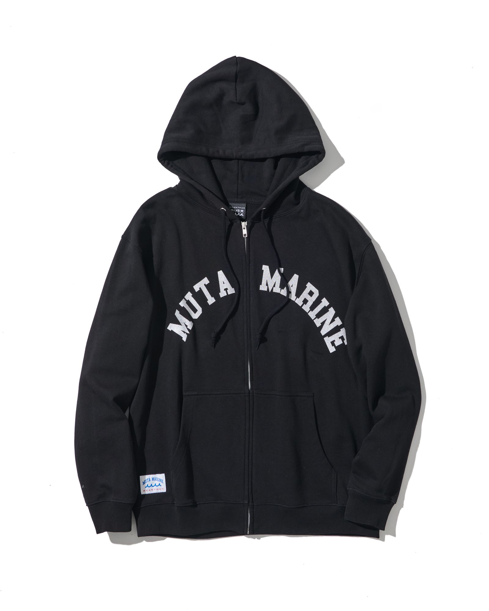 ☆先行予約☆muta MARINE × ACANTHUS  / アーチロゴ スウェットジップフーディー / パーカー / Arc Logo Zip Up Hooded Sweatshirt / BLACK【MA2610】