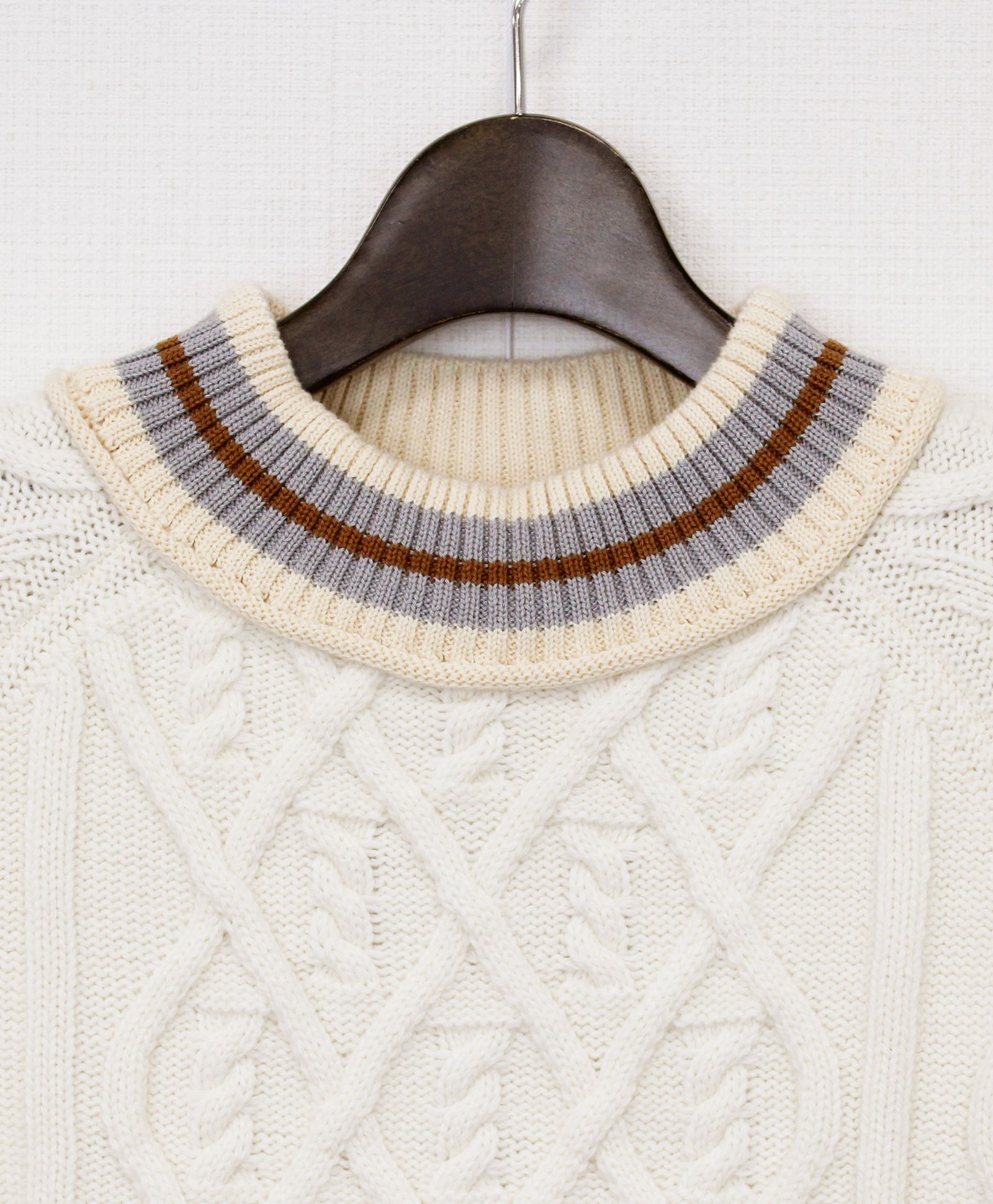 クルーネックニット / NUMBER KNITWEAR / WHITE 【KRW 702】