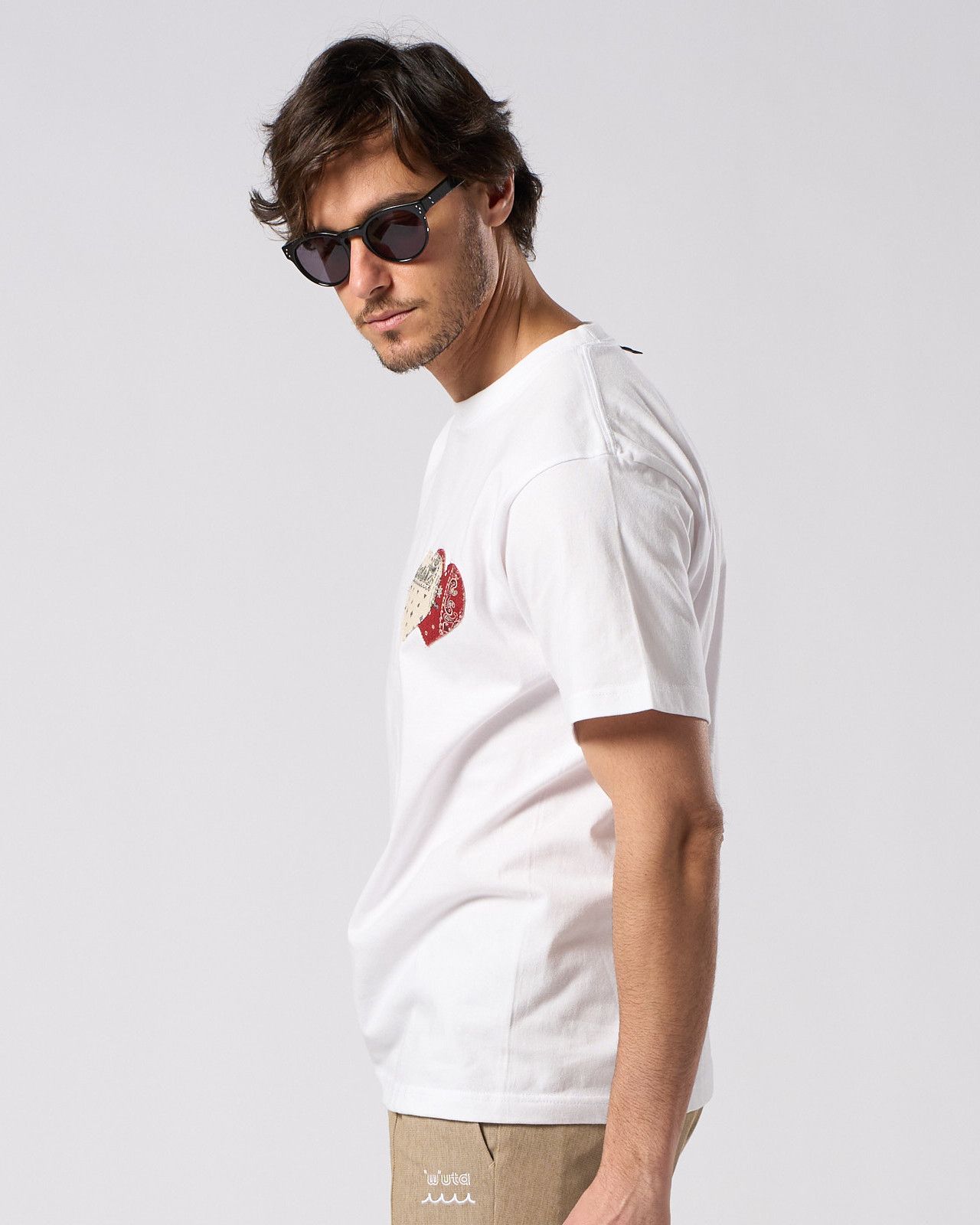 ☆先行予約☆ バンダナ パネル TハートTシャツ / bandana panel heart T / WHITE x RED [7402 cj51i]