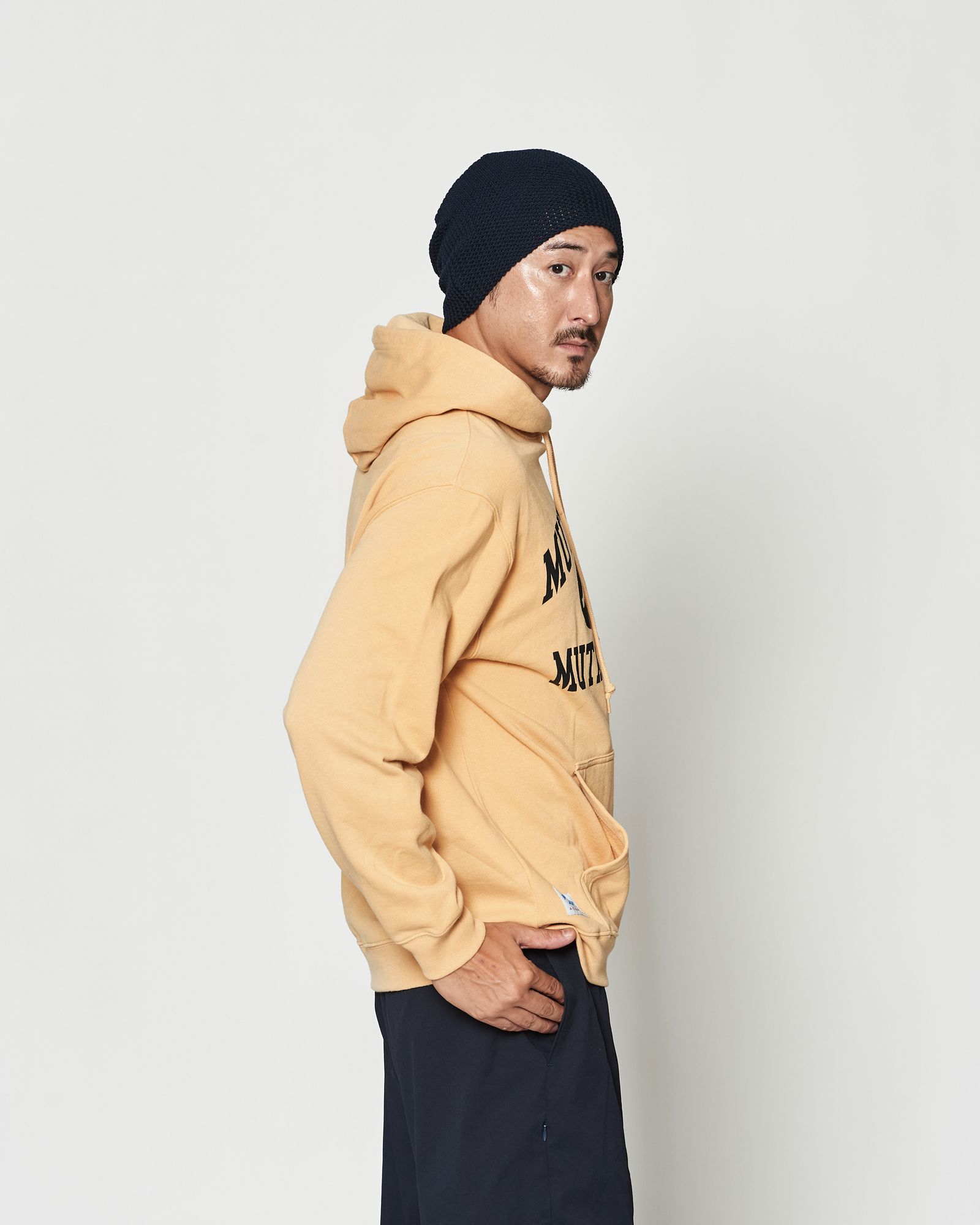 ☆先行予約☆muta MARINE × ACANTHUS  / カレッジロゴ スウェットジップフーディー / パーカー / College Logo Hooded Sweatshirt / YELLOW【MA2609】