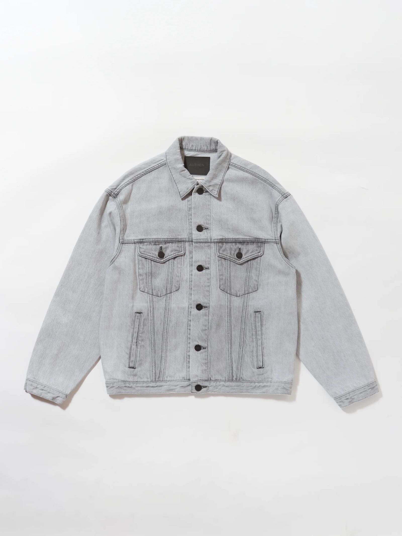 "ターク" トラッカージャケット / "TURK" TRUCKER JACKET BK  / LIGHT GRAY [AUT-095B-106]