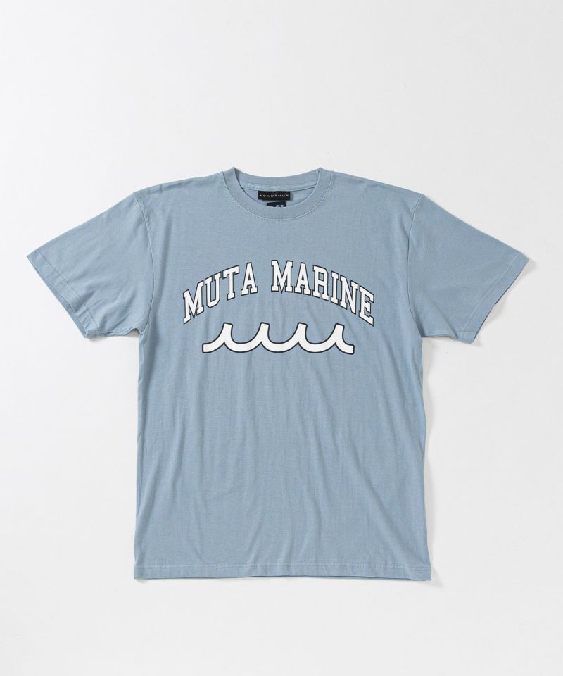 ACANTHUS x muta MARINE / muta College Logo Tee / カレッジロゴTシャツ / BLUE