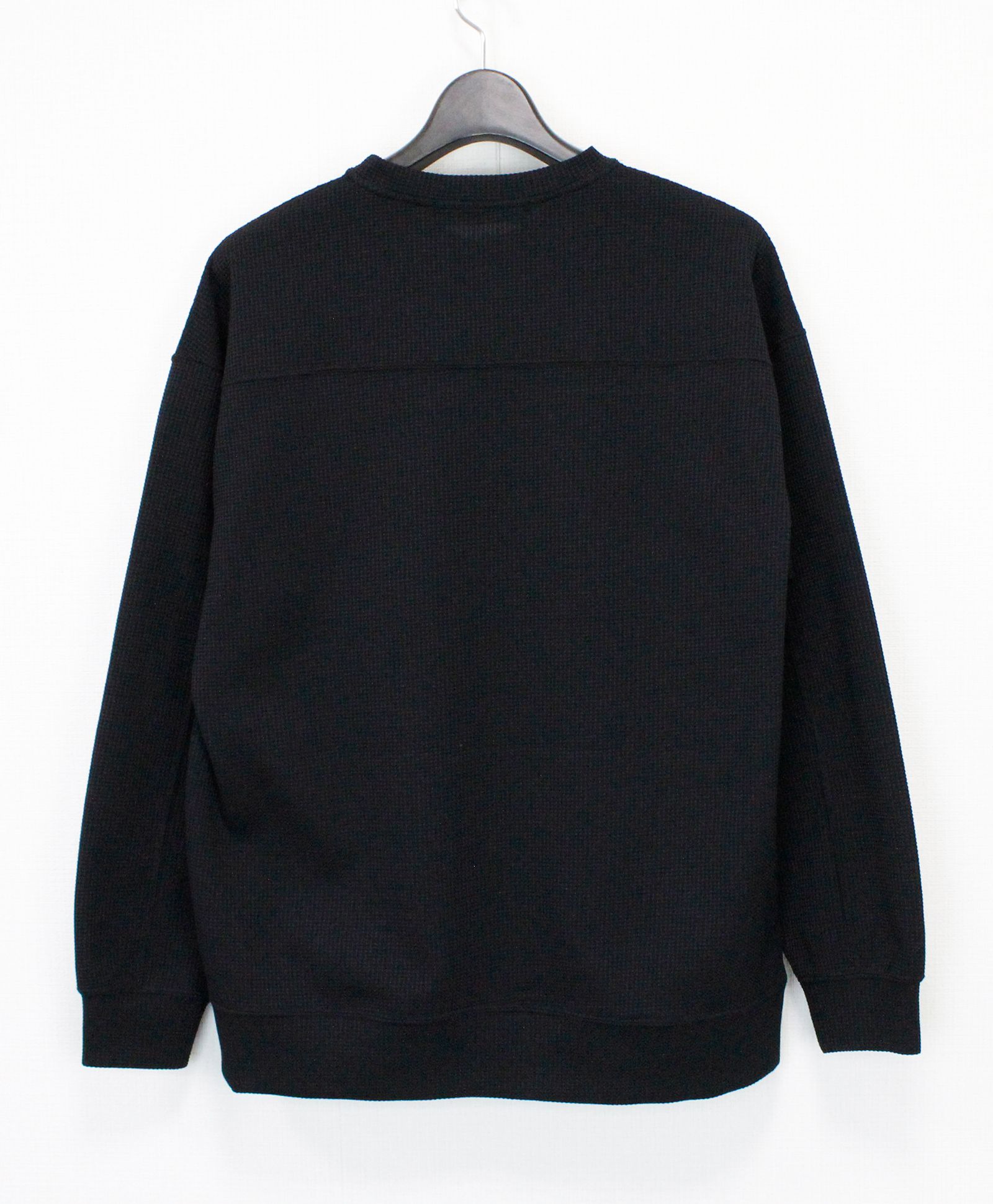 JOGGY ワッフル 切替クルー  / ブラック [86004]