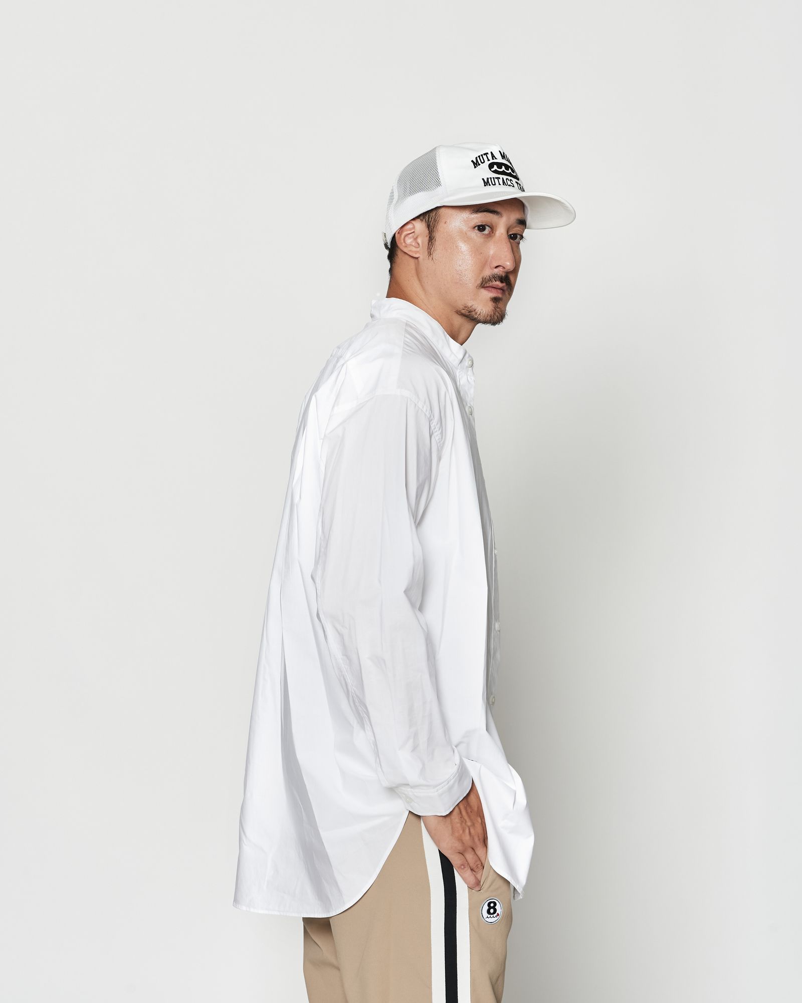 ☆先行予約☆muta MARINE × ACANTHUS  / オーバーサイズバンドカラーシャツ / Oversized Band Collar Shirt / WHITE【MA2630】