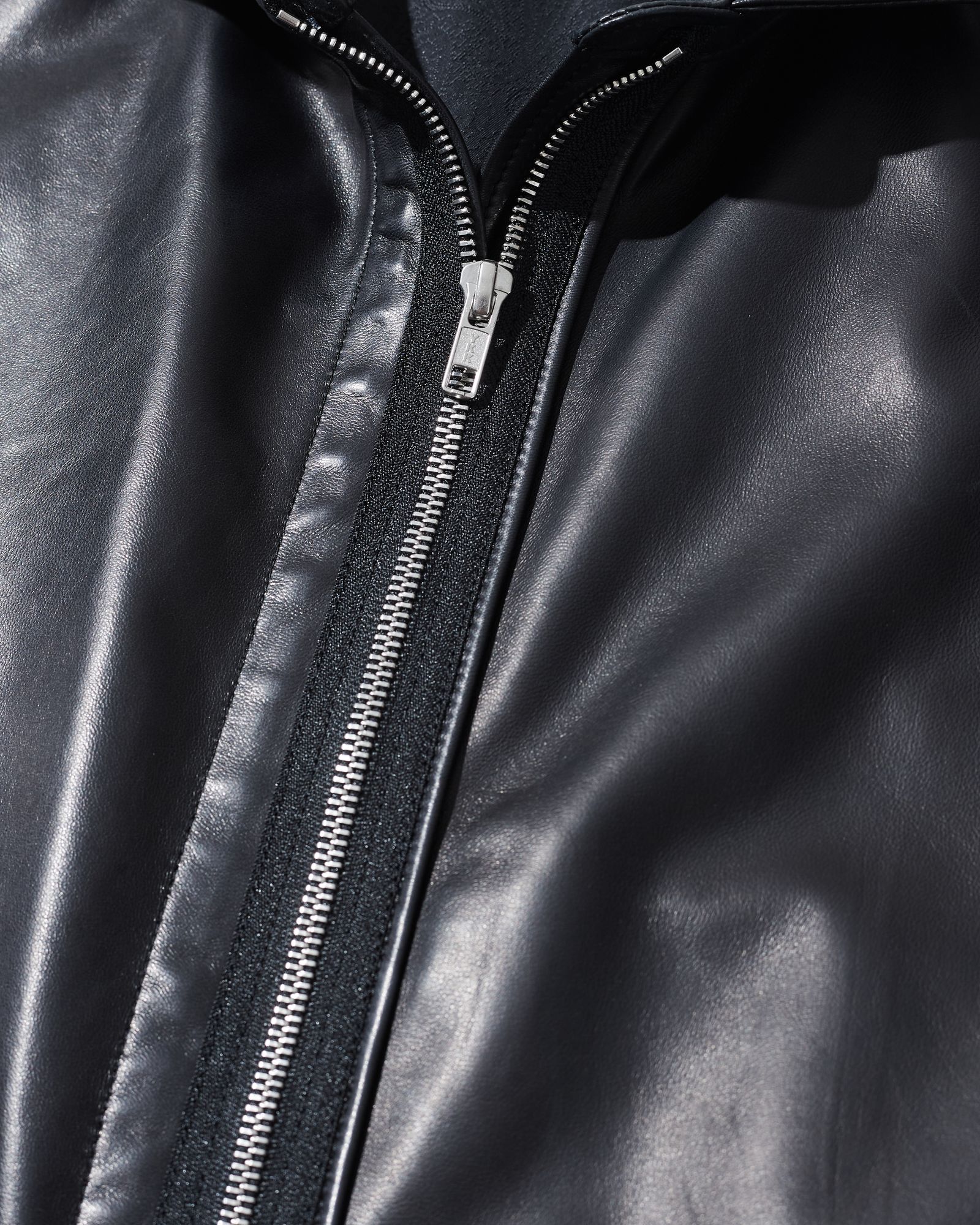 ☆先行予約☆レザージップシャツジャケット /  Leather Zip Shirt Jacket / BLACK【L2601】