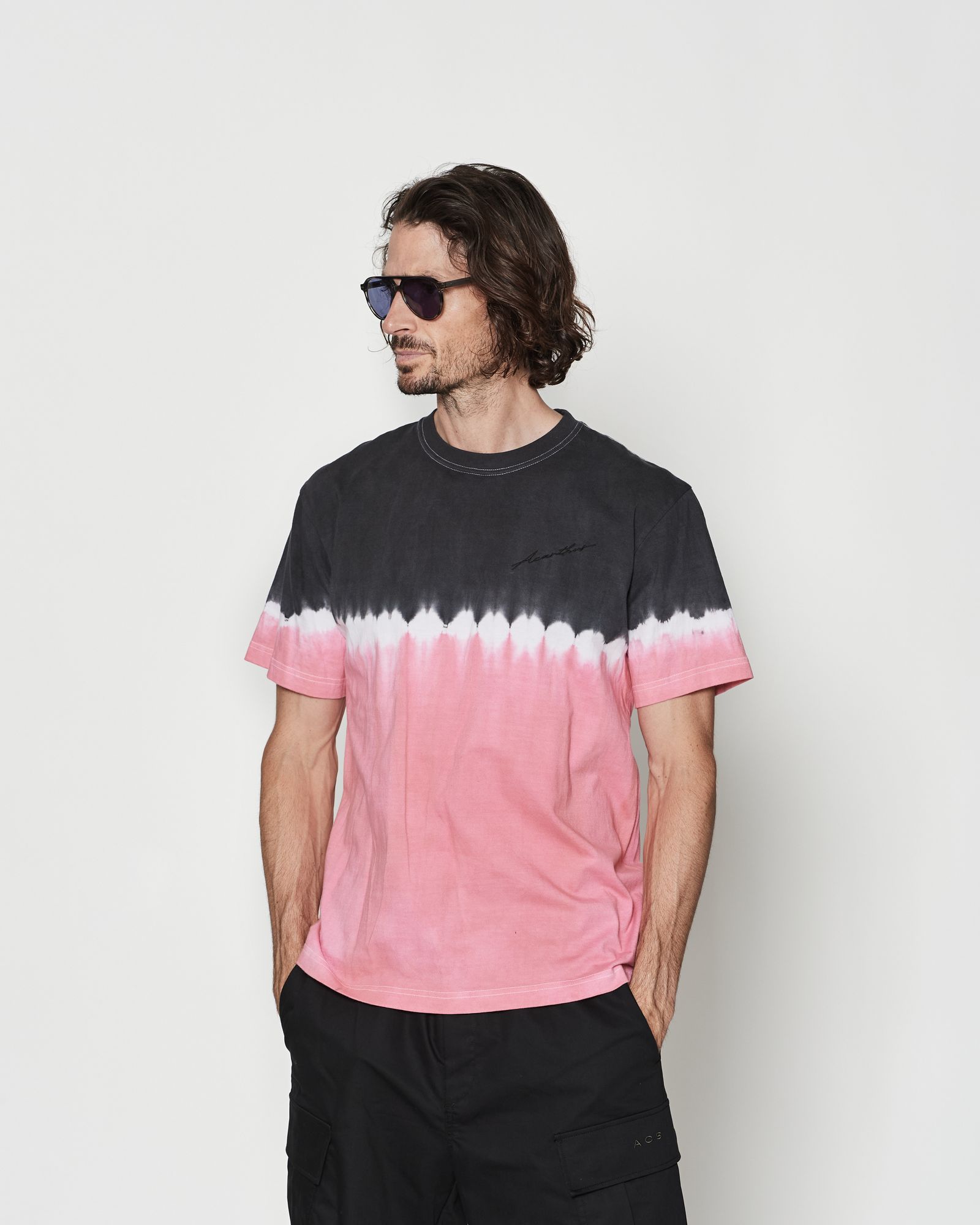 ☆先行予約☆ タイダイTシャツ  /  Contrast Tie-dye Tee / PINK BLACK【CT2604】