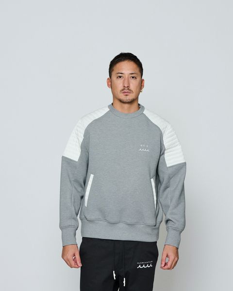 ☆先行予約☆ muta MARINE × ACANTHUS / バイカークルーネック / Double-knit Biker Crew Neck / GREY 【MA2666】