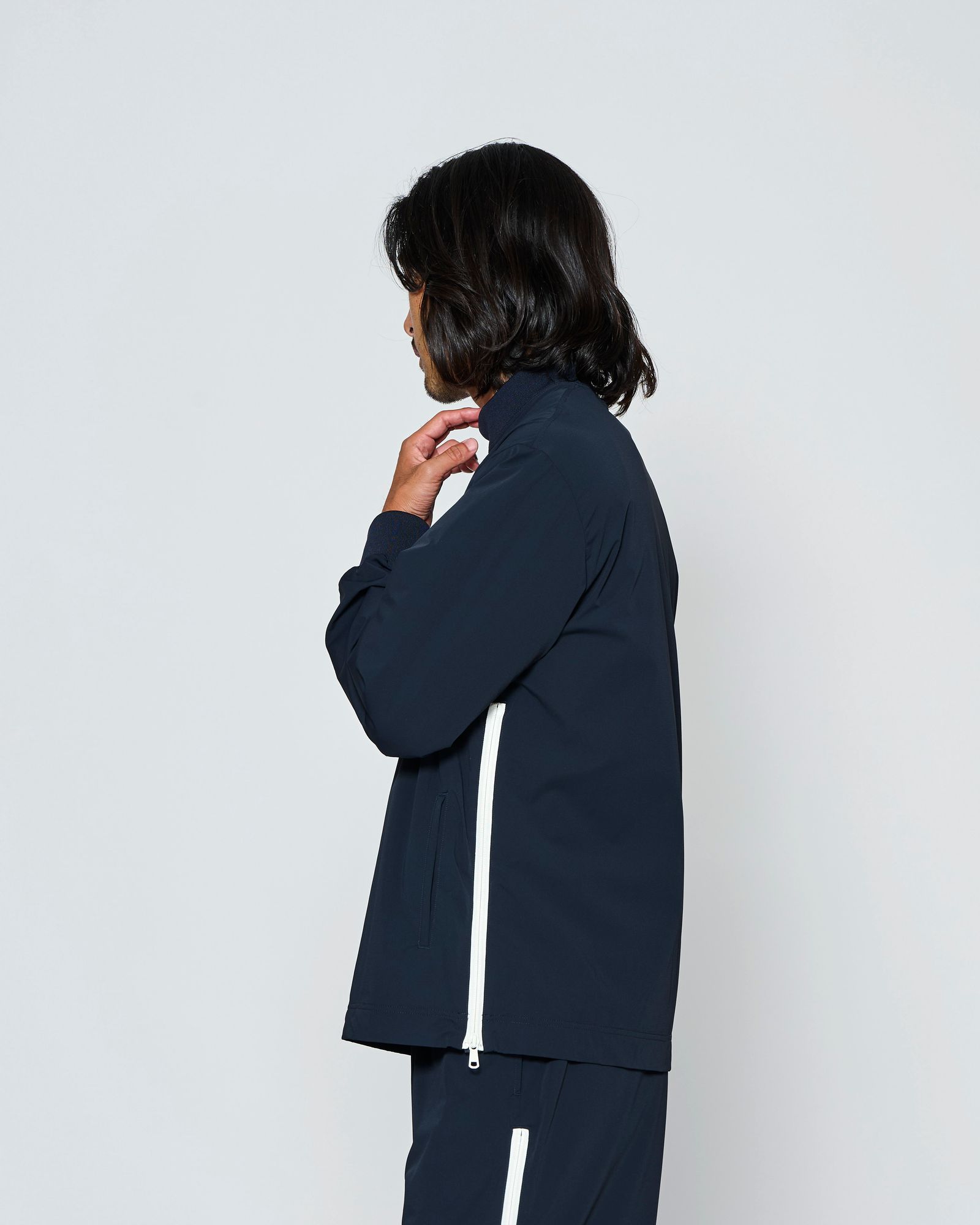 ☆先行予約☆muta MARINE × ACANTHUS  / サイドジップ長袖モックネックTシャツ /  Side Zip L/S Mock Top / NAVY【MA2706】