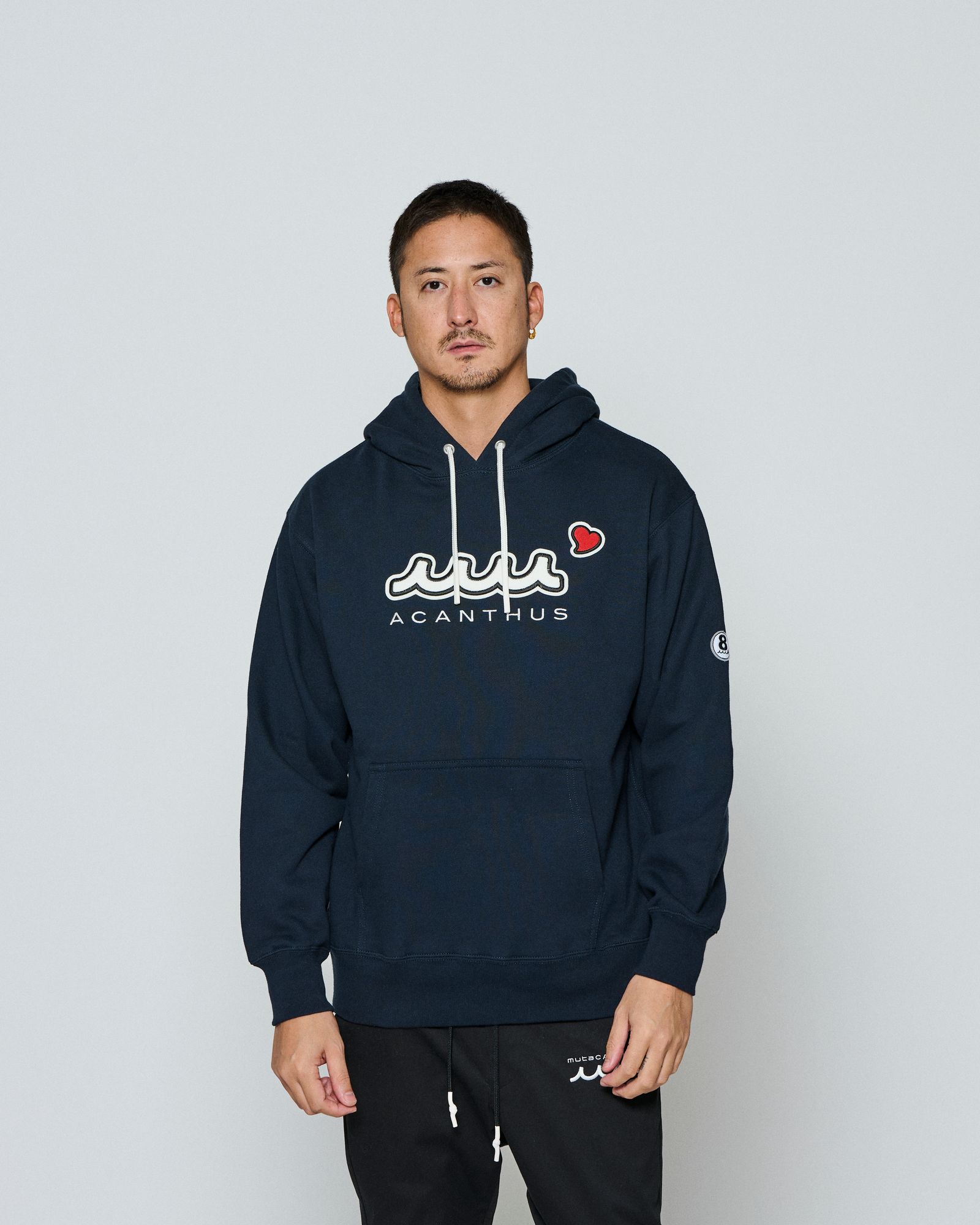☆先行予約☆ muta MARINE × ACANTHUS / スイートエクストラロゴフーディー / パーカー / Sweet Extra Logo Hoodie / NAVY 【MA2697】