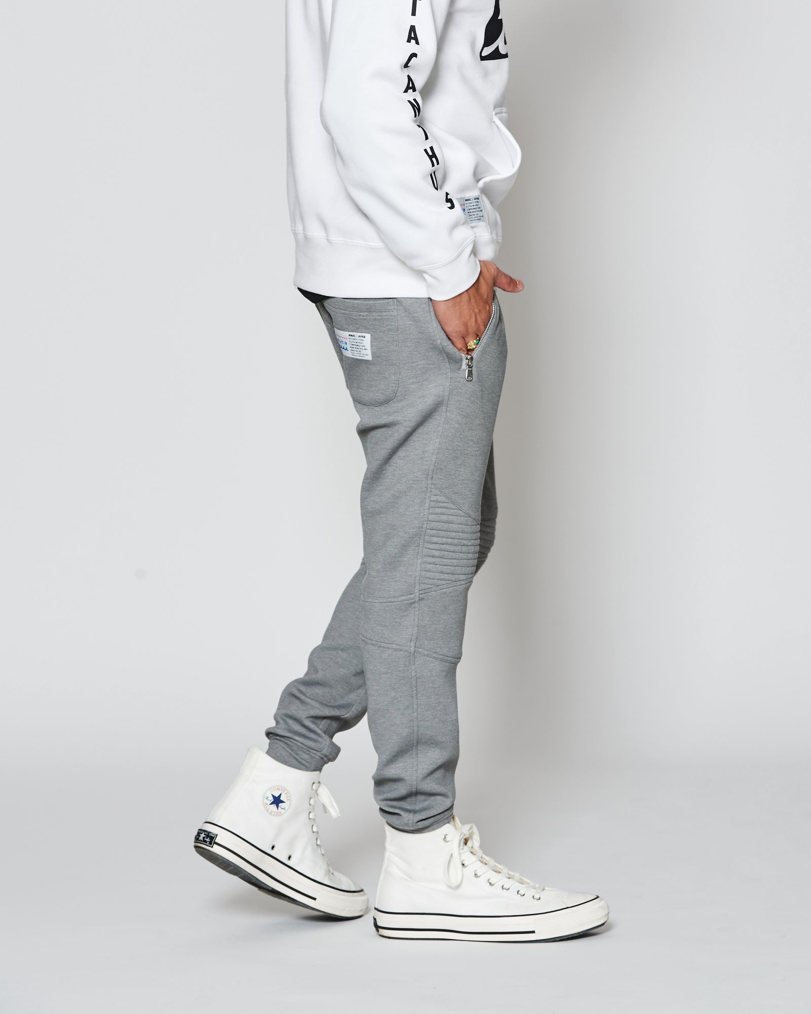 ☆先行予約販売2025年8月下旬～9月下旬頃入荷予定☆ ACANTHUS × muta MARINE / muta Double-knit Biker Pants / バイカーパンツ / GRAY 【MA2533】