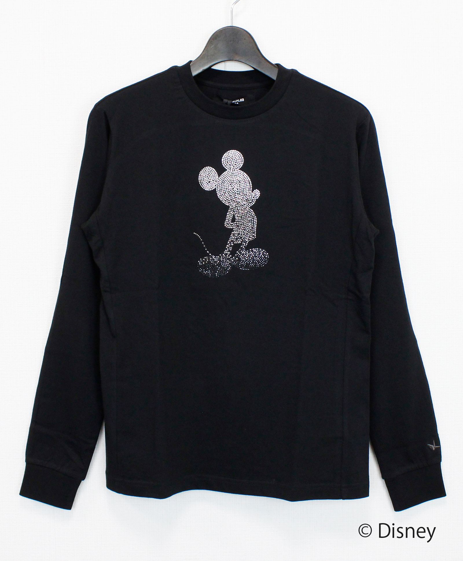 【ミッキーマウス】グラデーションラインストーンロングTシャツ / ブラック【UST-25142】