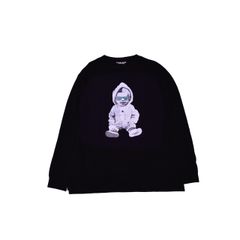 プリントロンT SWALLOW HOODIE BABY LONG T-SHIRT / [SLLT061] BLACK