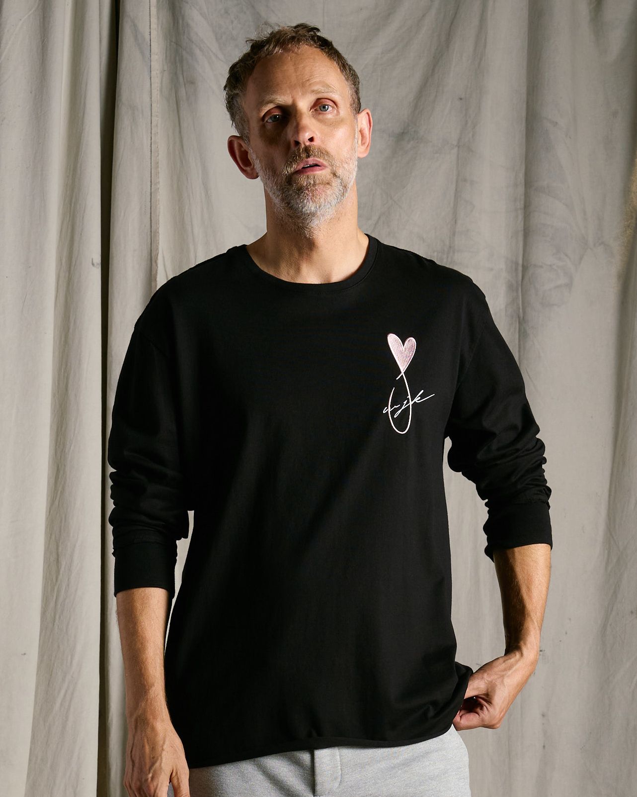 ☆先行予約☆Maison Honoré Paris× wjk  / ハートフィッシュ カットオフ 長袖Tシャツ / heart fish cut-off L/S / black×pink【711 hw01k】