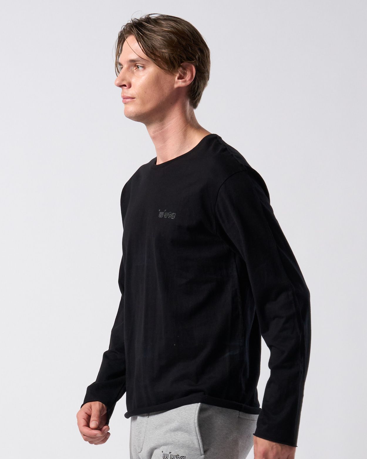 ☆先行予約☆ muta × wjk  / カットオフ クルーネックロングスリーブカットソー / cut-off crew-neck L/S(printed) / DEEP BLACK [708 mw03j]