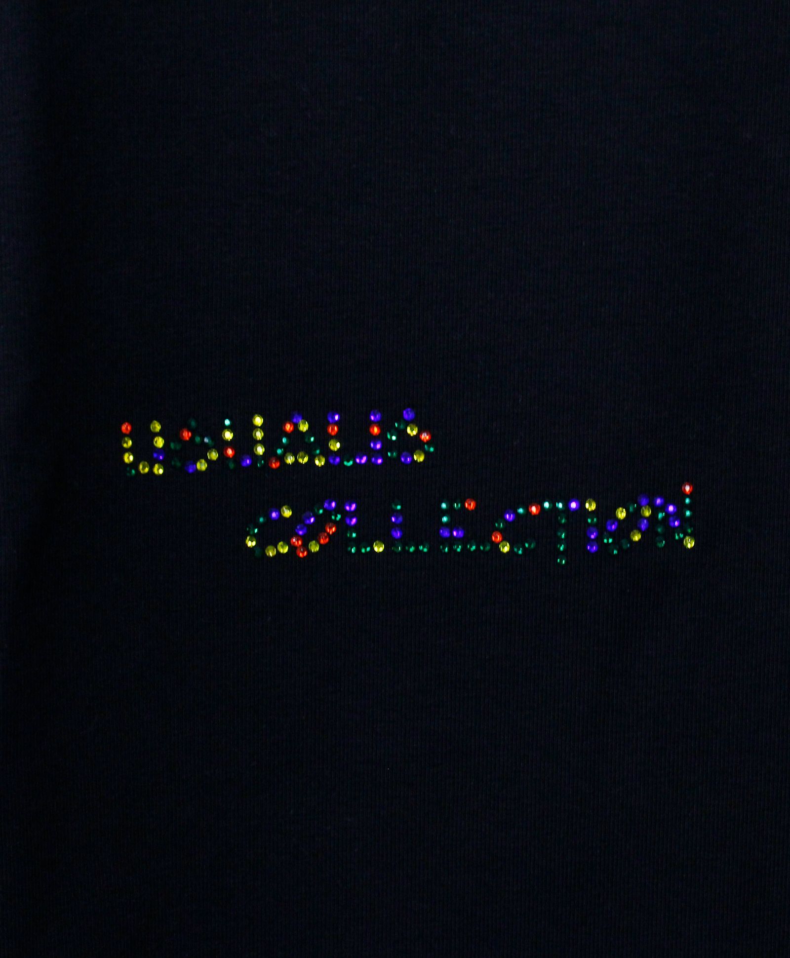 ラインストーン『GORGEOUS』 L/S Tシャツ / ロンT / ブラック [UC52-N545]