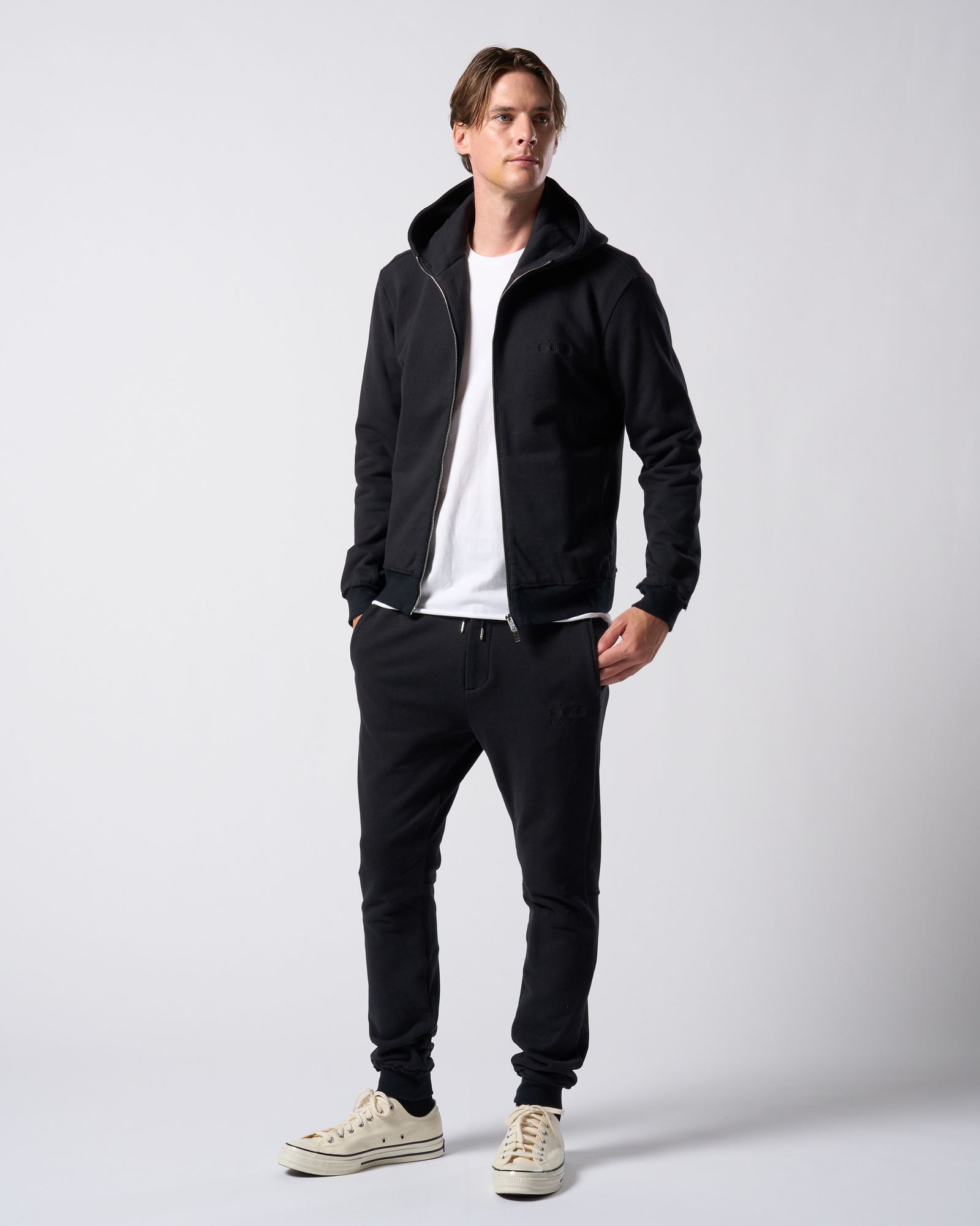 ☆先行予約☆ muta × wjk  / 高密度ストレッチ裏毛リブスウェットパンツ / super urake rib sweat pants / BLACK [503 mw07j]