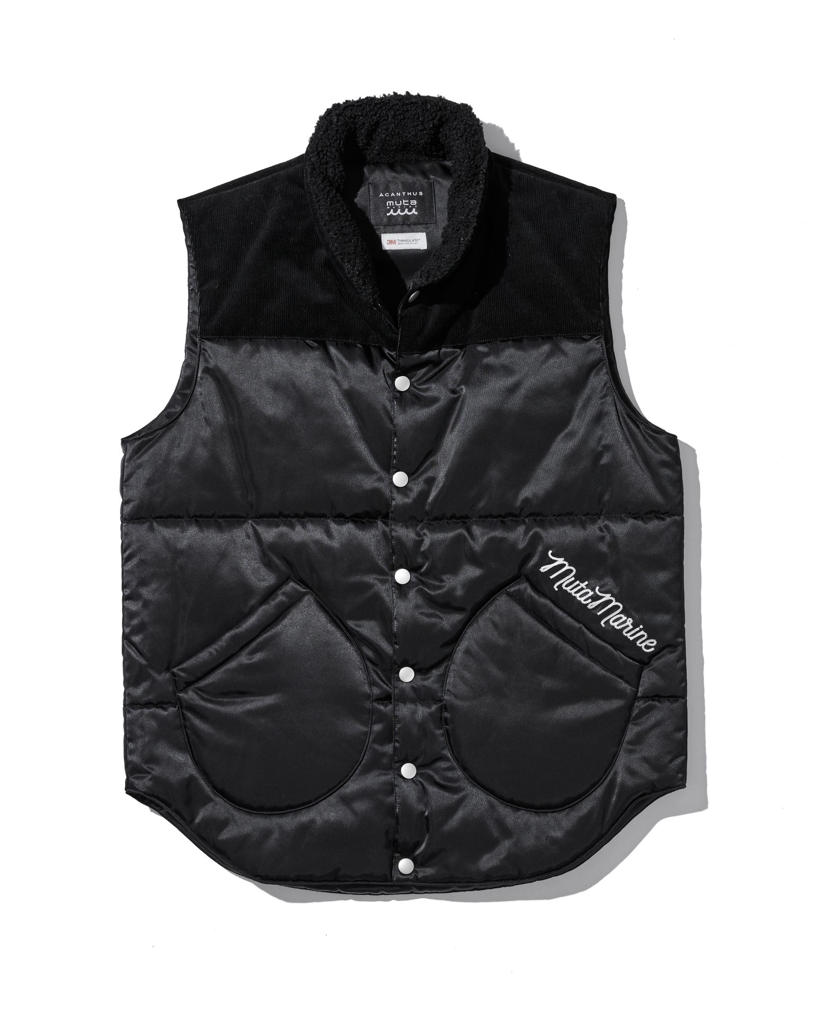 ☆先行予約☆ muta MARINE × ACANTHUS / シンサレートマウンテンベスト / Thinsulate Mountain Vest / BLACK 【MA2667】