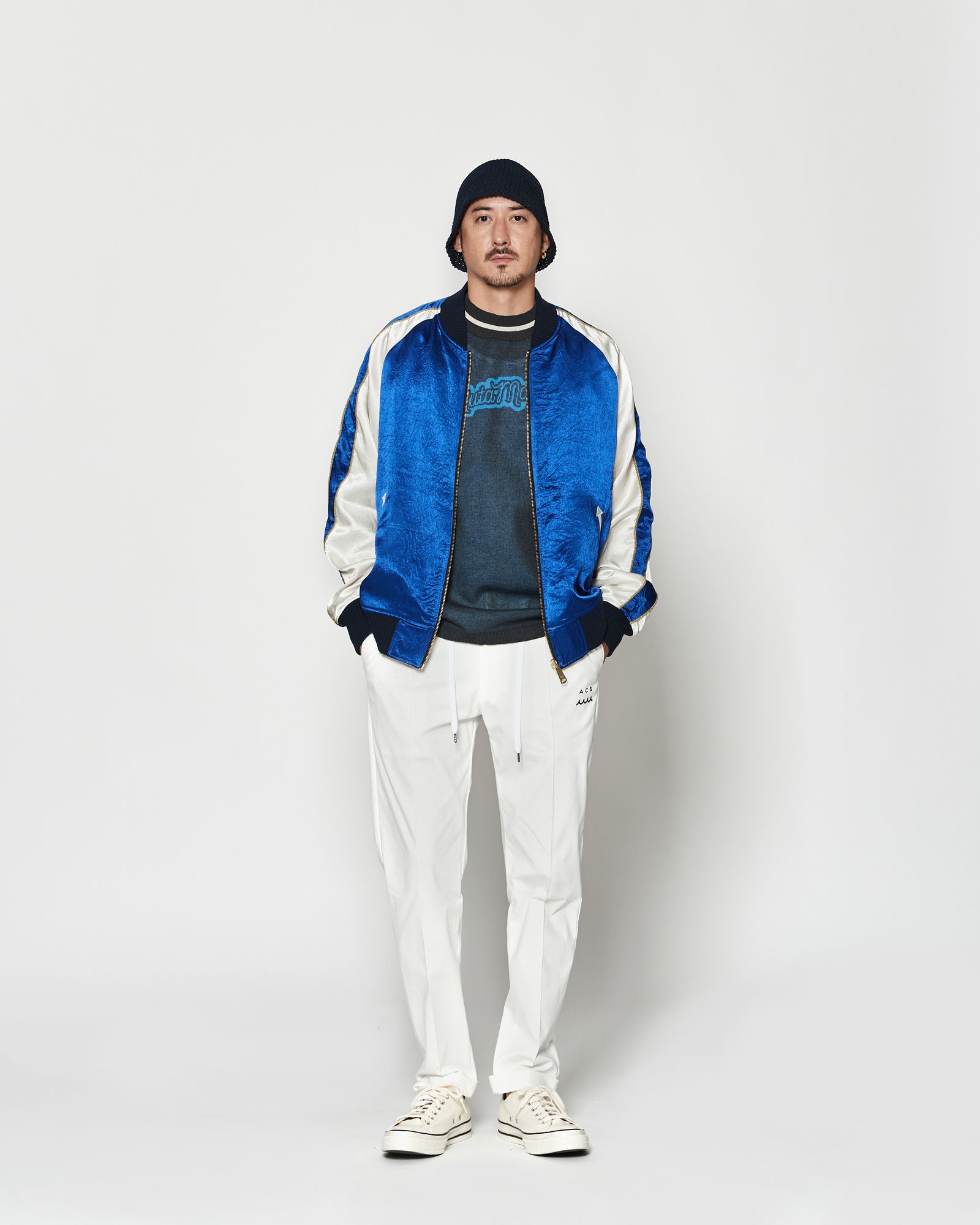 ☆先行予約☆muta MARINE × ACANTHUS  / リバーシブルスーベニアジャケット / Souvenir Jacket / BLUE 【MA2629】
