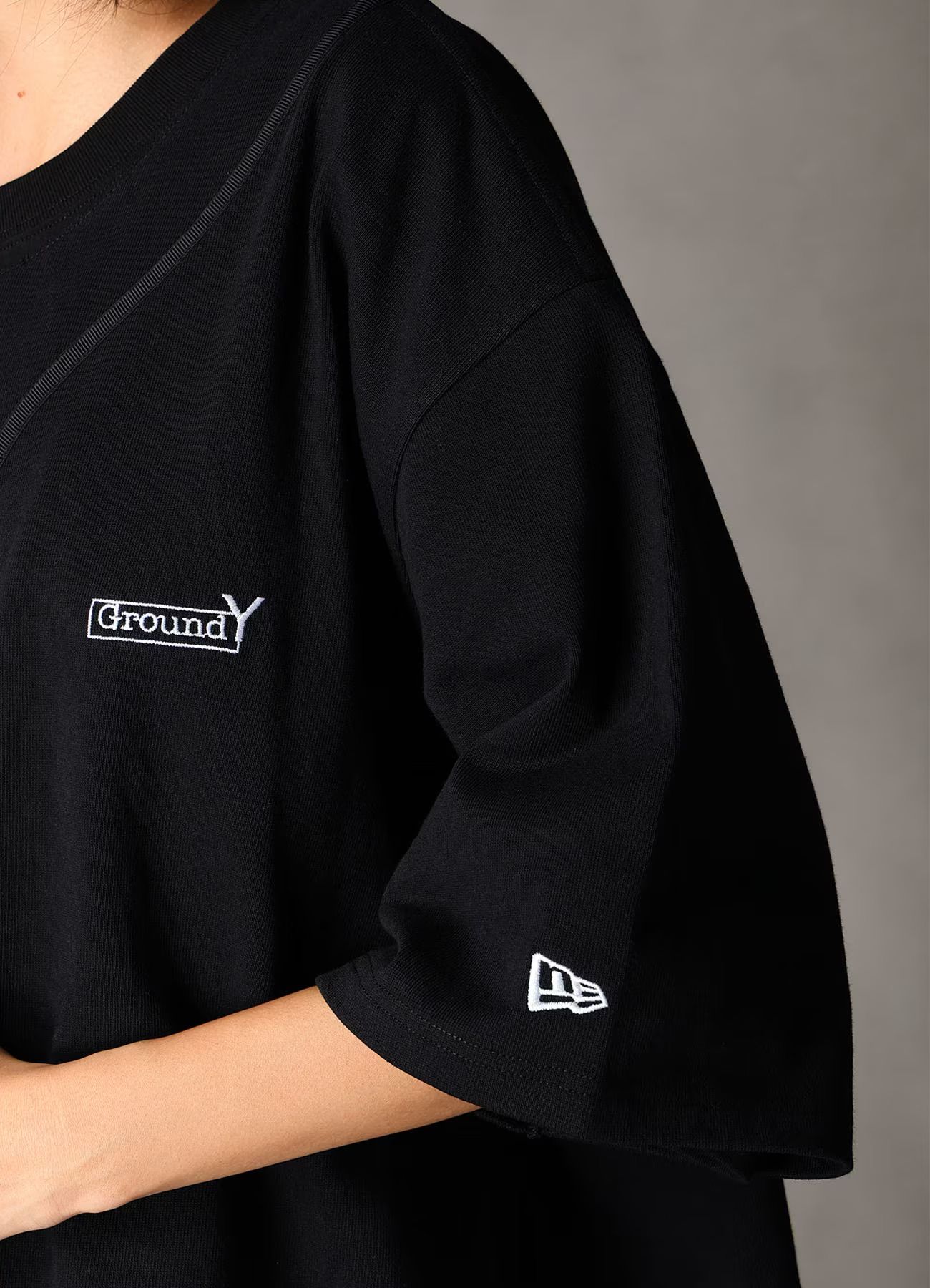 Ground Y×NEW ERA Ground Y BACK LOGO BASE BALL SHIRT / BLACK [GK-T91-090-2]