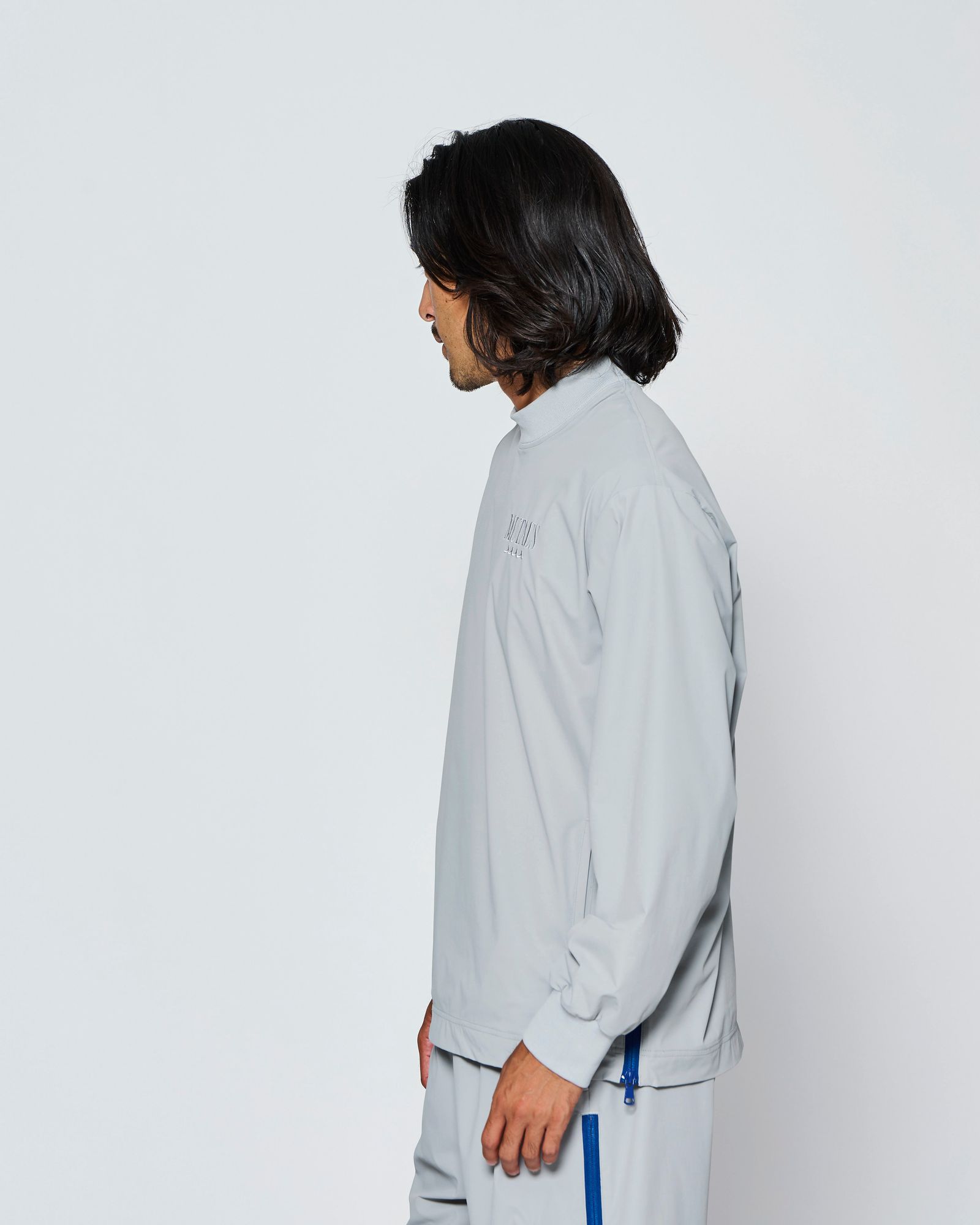 ☆先行予約☆muta MARINE × ACANTHUS  / サイドジップ長袖モックネックTシャツ /  Side Zip L/S Mock Top / GREY【MA2706】