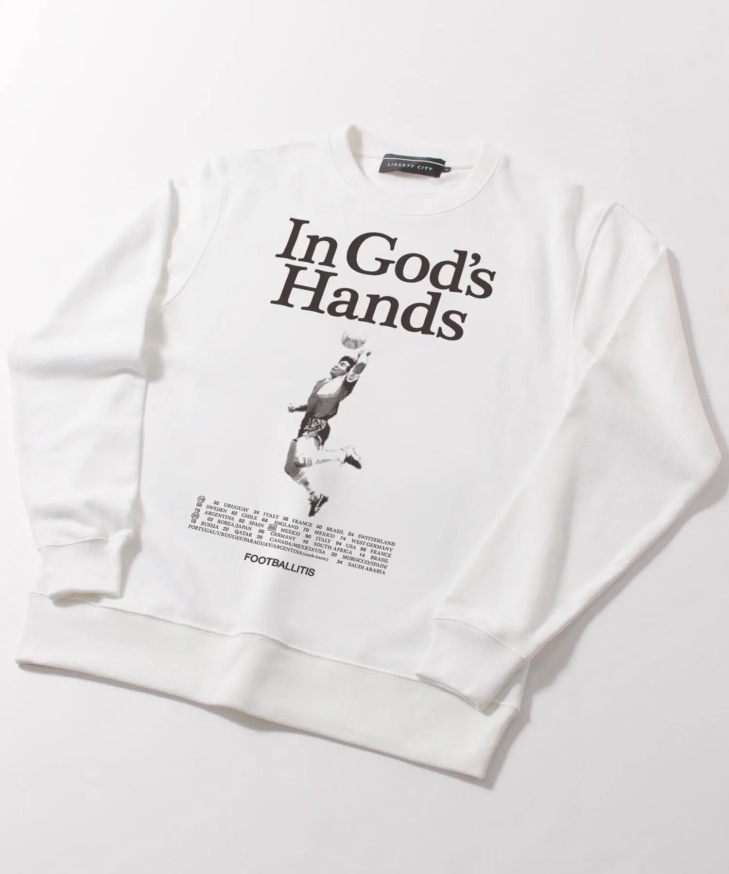 【FOOTBALLITIS】[IN GOD'S HANDS] ライト・スウェット・クルーネック / トレーナー / WHITE [253245DM]