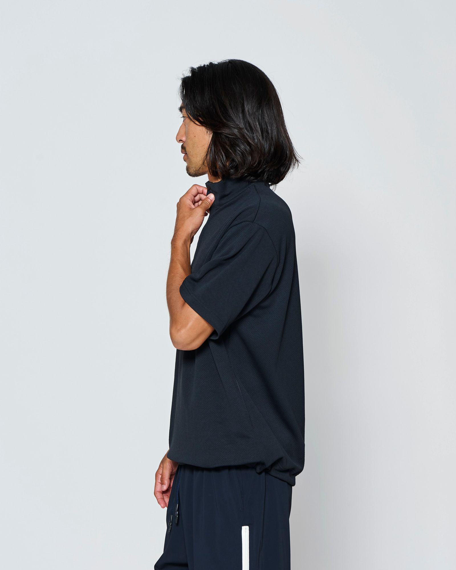 ☆先行予約☆muta MARINE × ACANTHUS  / スタンドカラーS/Sトップ /  Stand Collor S/S Top / BLACK【MA2709】