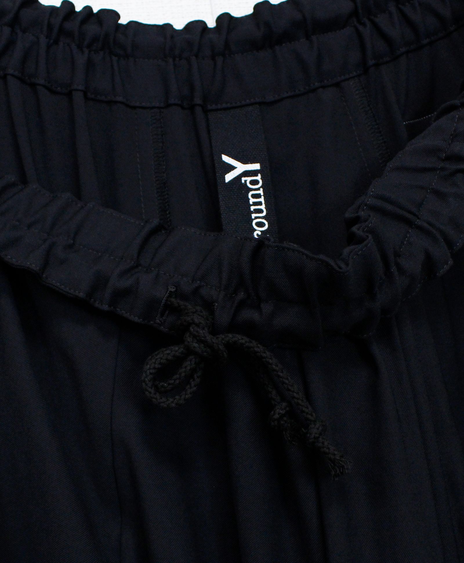 RAYON TWILL 10PIECES GATHERED SKIRT / BLACK [GP-S02-208-1]