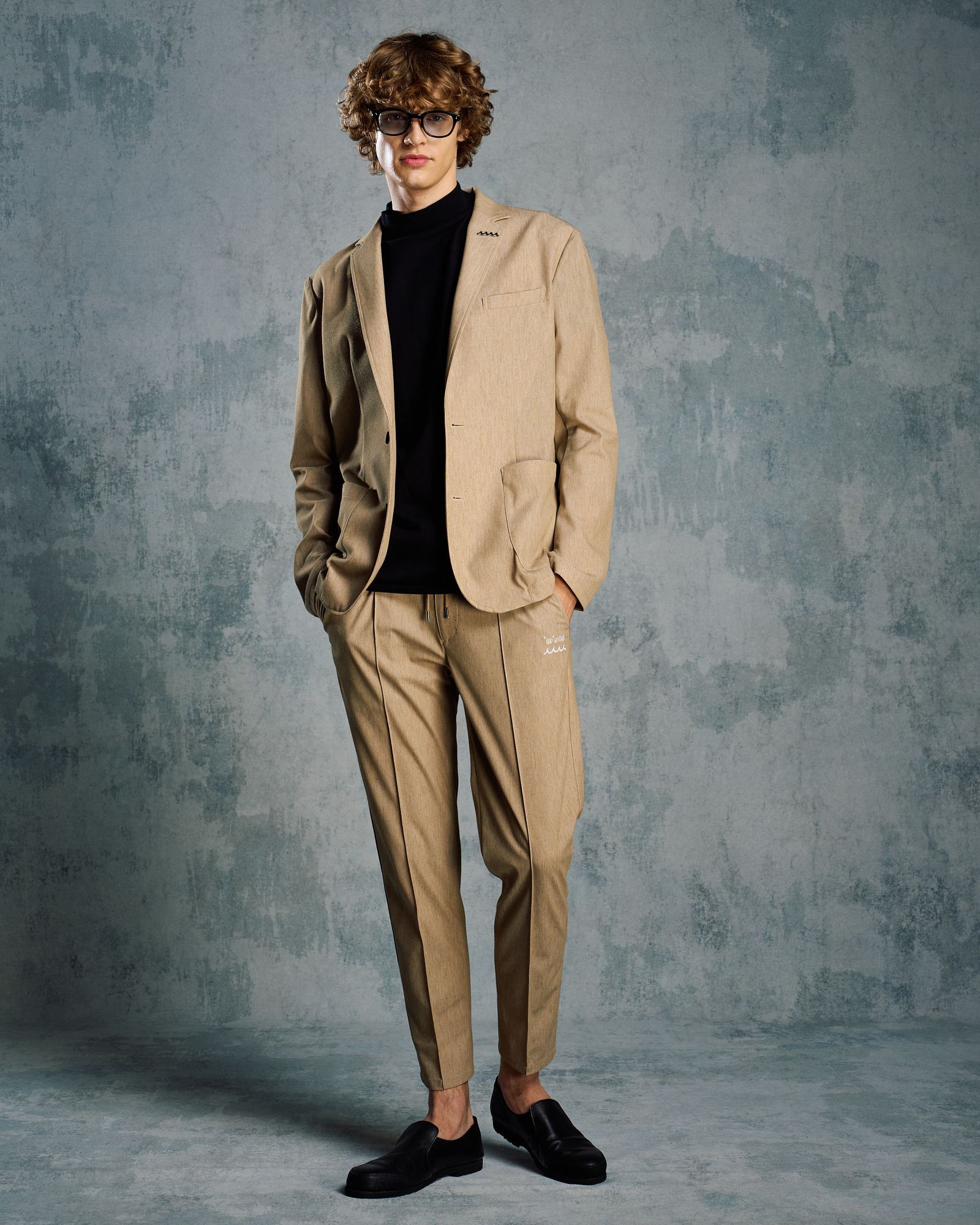 ☆先行予約☆ muta × wjk  / カットオフ モックネックシャツ / cut-off mock S/S(printed) / DEEP BLACK [704 mw03i]