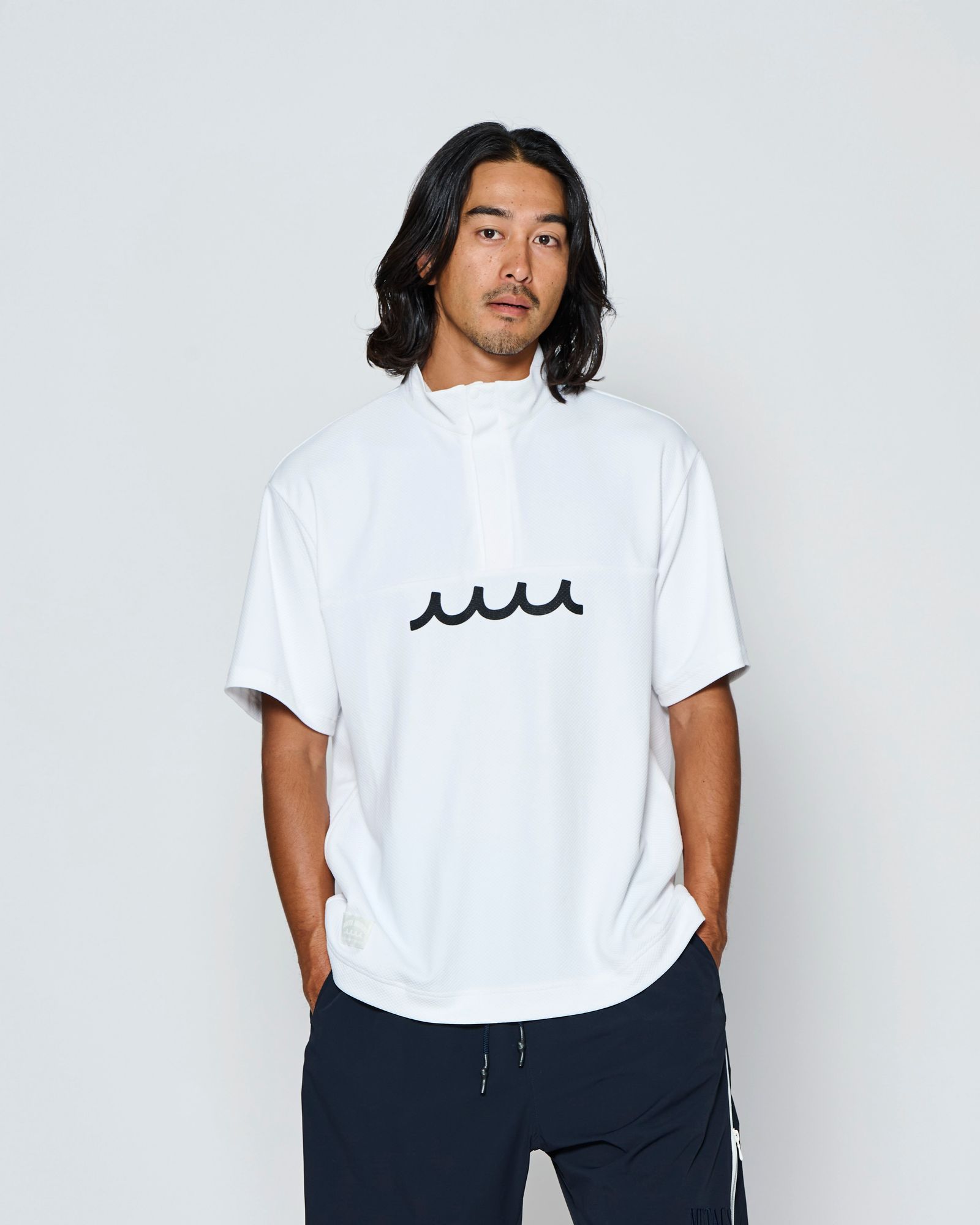 ☆先行予約☆muta MARINE × ACANTHUS  / スタンドカラーS/Sトップ /  Stand Collor S/S Top / WHITE【MA2709】