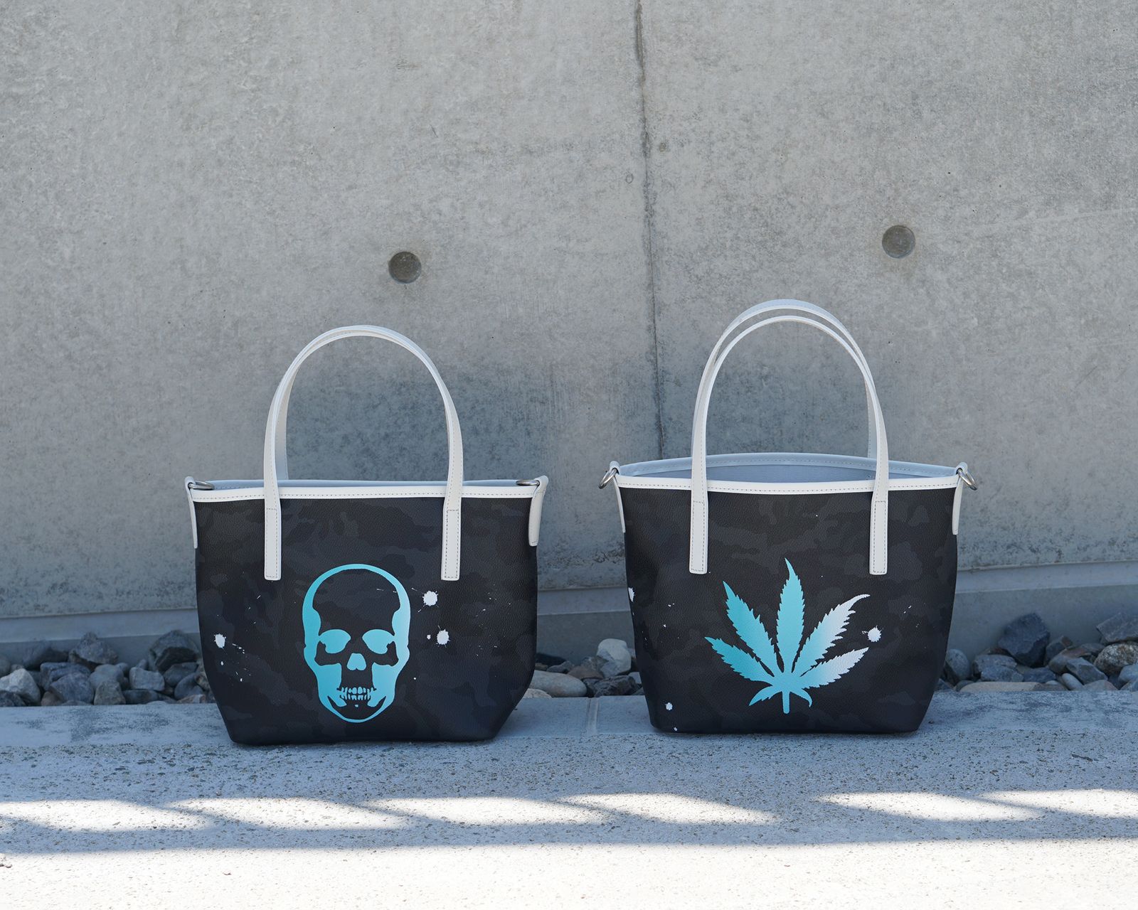 ☆予約商品☆GENTIL BANDIT 14th Anniv. Ltd トートバッグPM / ブラックカモ×ホワイト（リーフ） [GBLP14-PM-BWR]