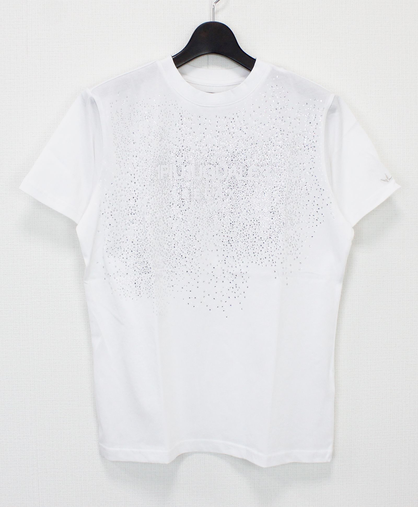 スプラッシュラインストーン半袖Tシャツ / ホワイト【UST-25125】