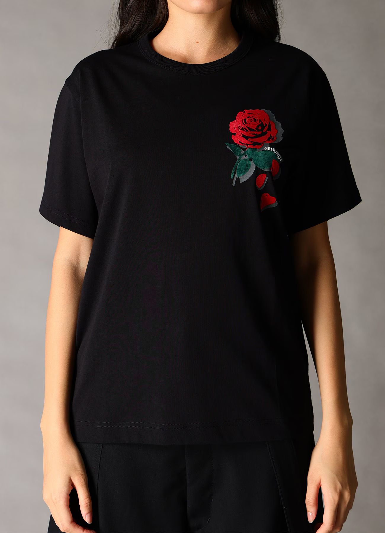 ROSE T-SHIRT / BLACK [GQ-T02-071-1]