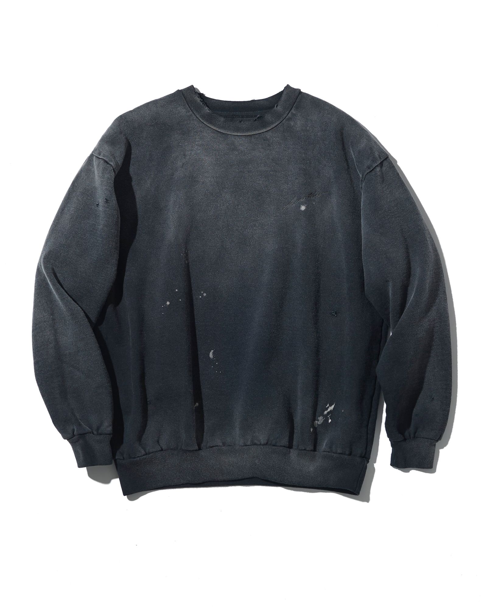 Damaged Crewneck Sweatshirt / スウェット / FADEDBLACK 【DH2503】