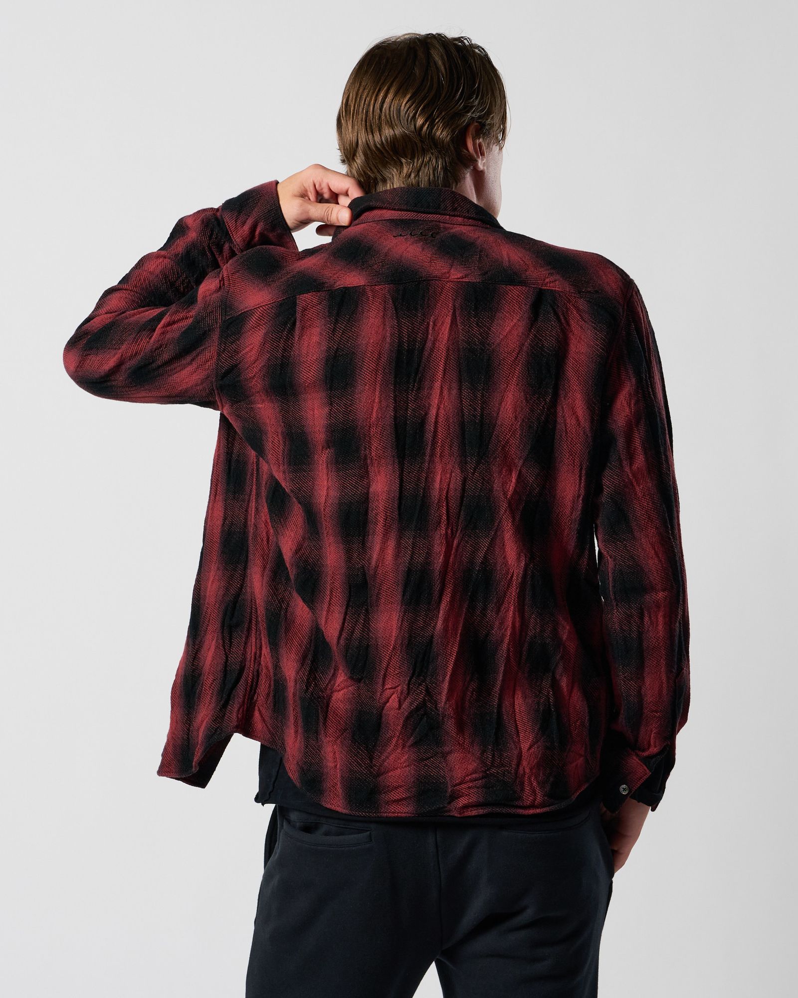 ☆先行予約☆ muta × wjk  / シワ加工チェックシャツ / twist wrinkle check shirt / RED CHECK [401 mw10j]