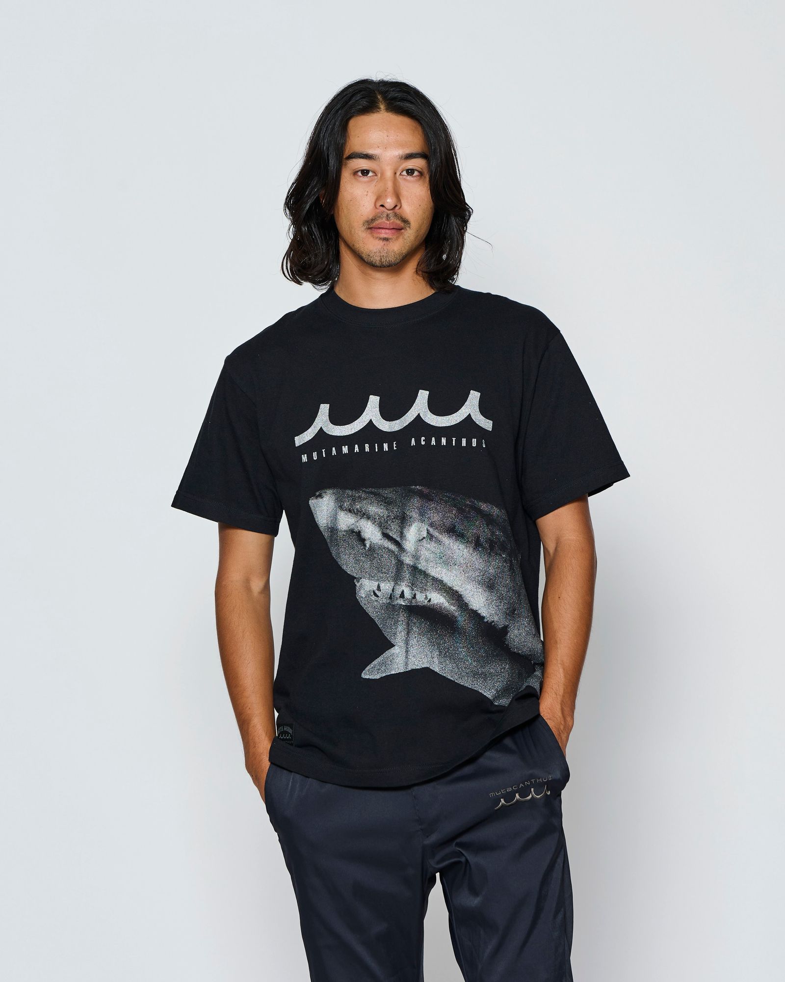 ☆先行予約☆muta MARINE × ACANTHUS  / シャークTシャツ /  Shark Tee / BLACK【MA2717】